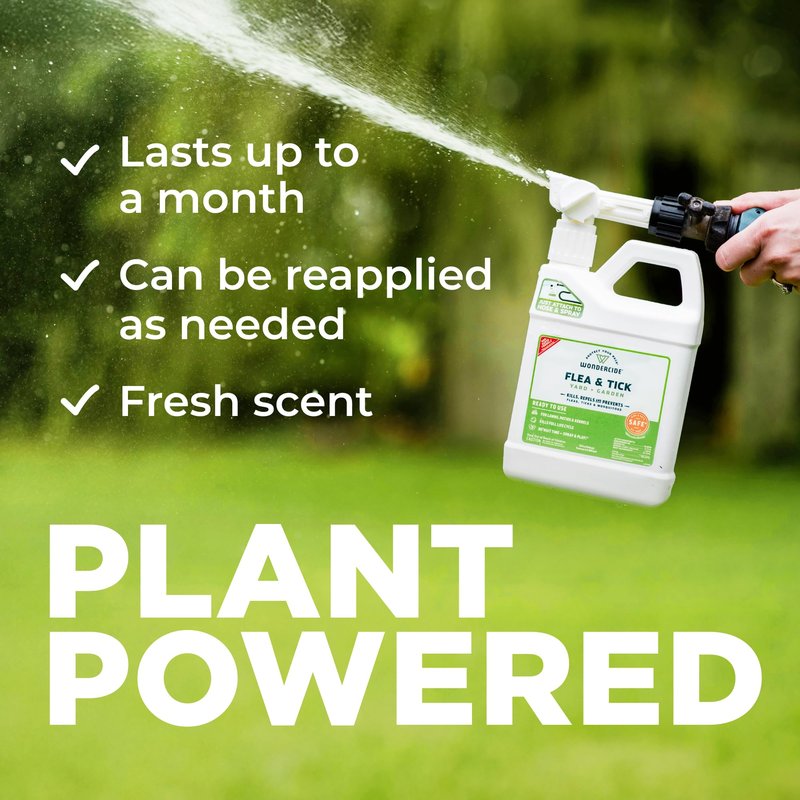 Wondercide - Ready to Use Flea, Tick, and Mosquito Yard Spray with Natural Essential Oils – Mosquito and Insect Killer, Treatment, and Repellent - Plant-Based - Safe Around Pets, Plants, Kids - 32 oz