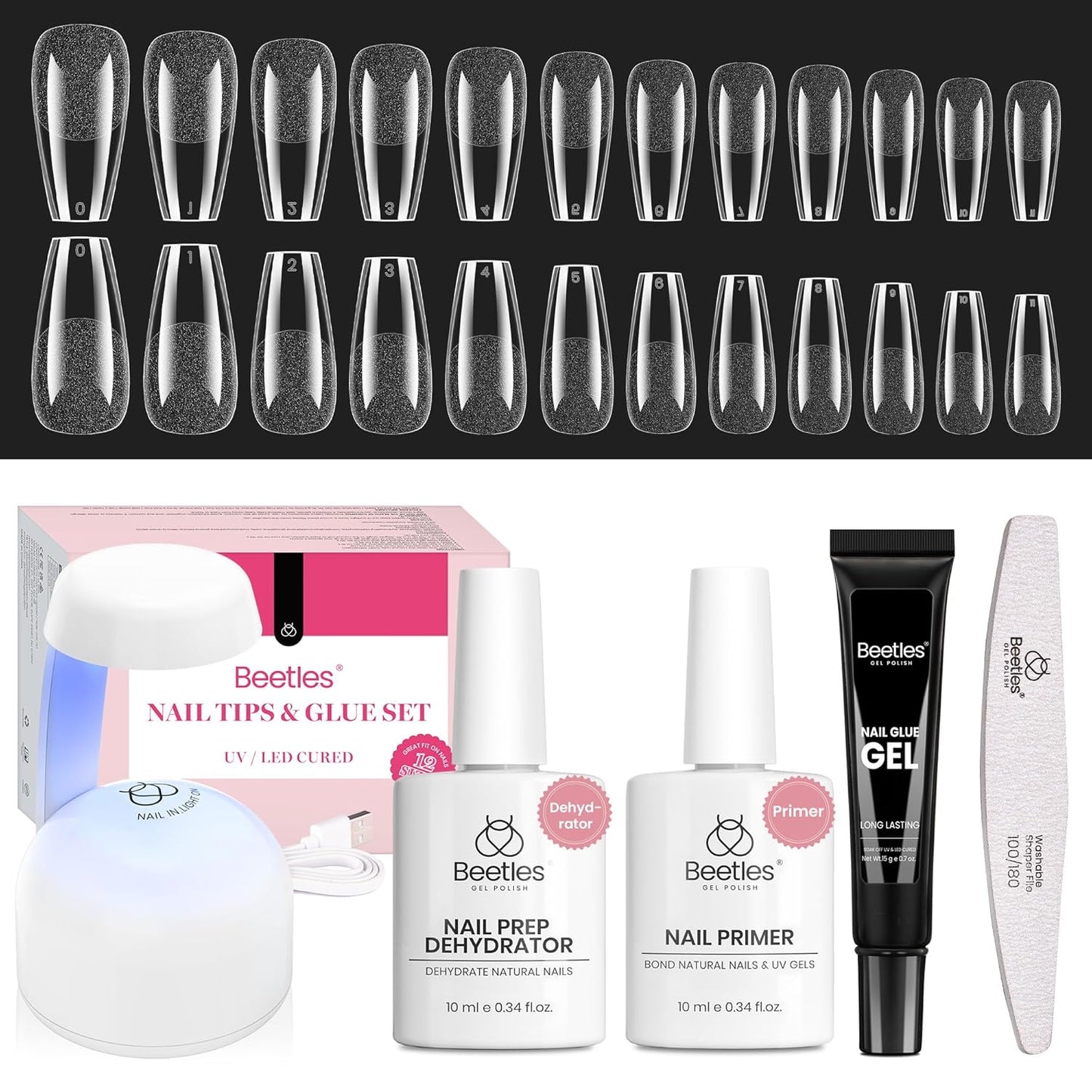 Beetles Gel Polish - 9 in 1 Nail Glue with Strong Brush Applicator | 0.5 Fl Oz for False Nails & Rhinestones