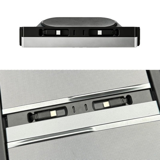 USB Hub for Tesla Model Y/3 Center Console Charger Hub 4Port with Retractable 2X 3.3ft 45W Type-C Fast Charging Cable/30W USB-C Port Accessories for 2025-2026Model Y Juniper/2024-2026Model 3 Highland