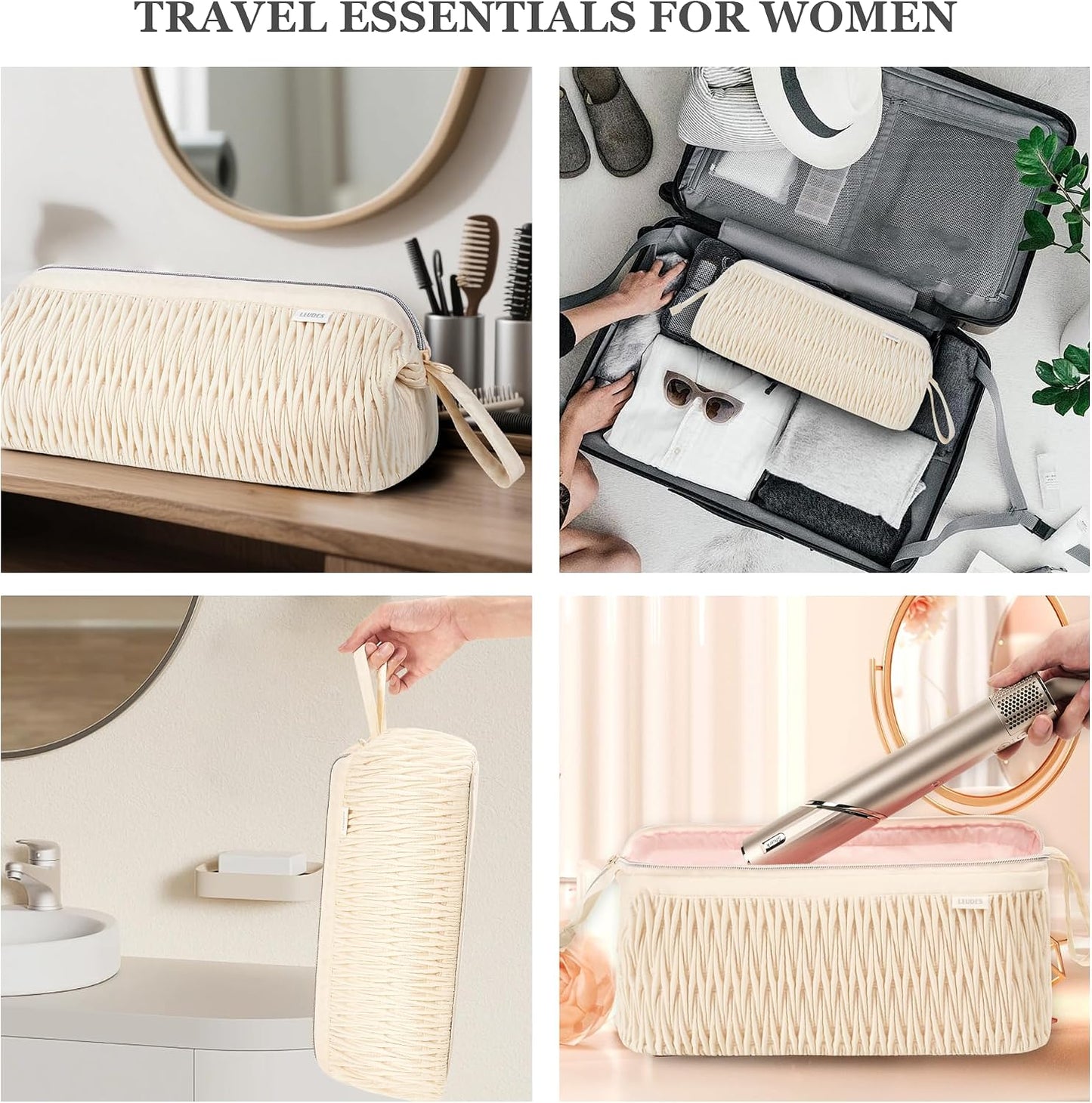 Dyson Airwrap Travel Case - Organizer for Shark Hair Dryer & Airstraight Flex Style | Beige