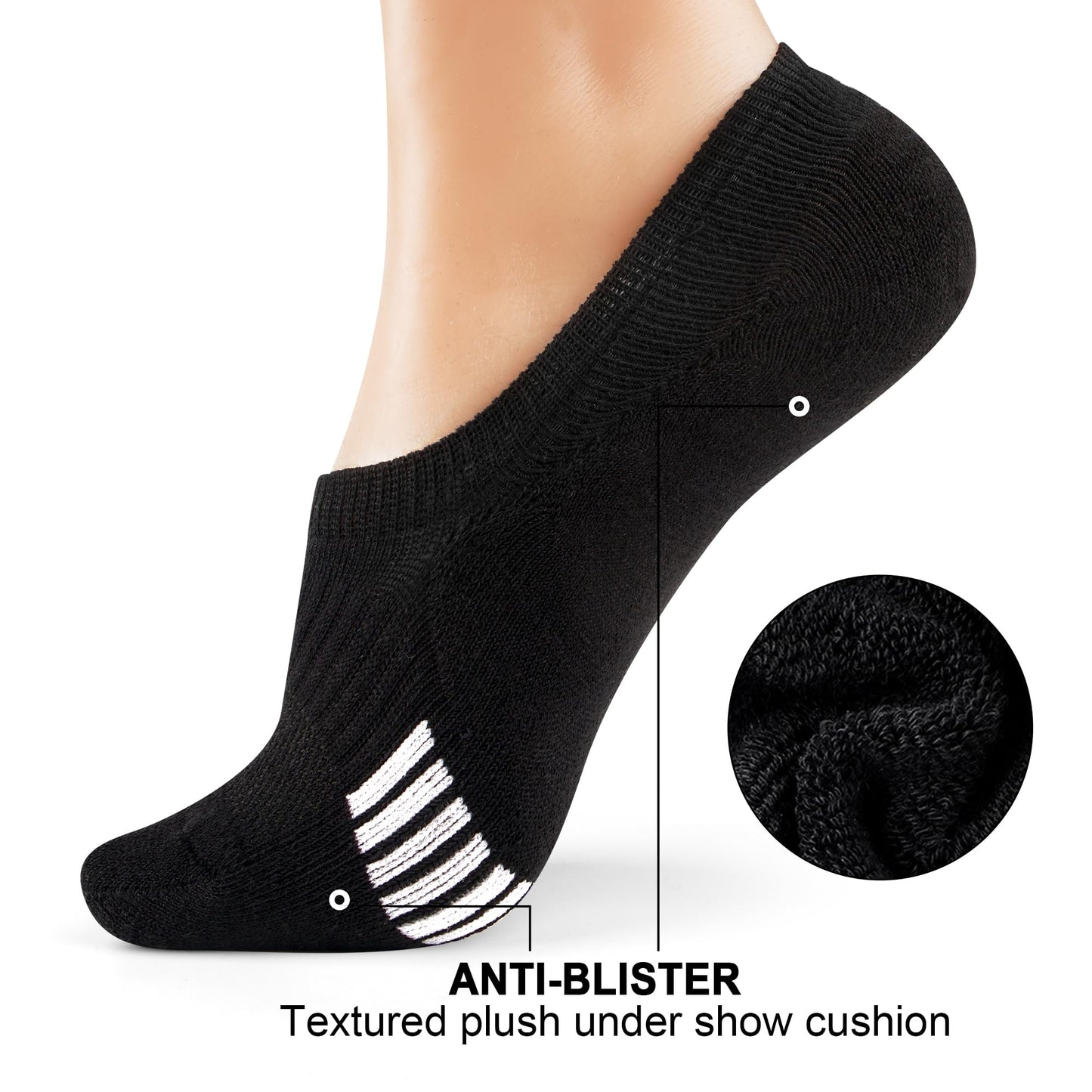 Gonii Womens No Show Socks Athletic Ankle Socks Cushioned Running Low Cut 5-8 Pairs Black