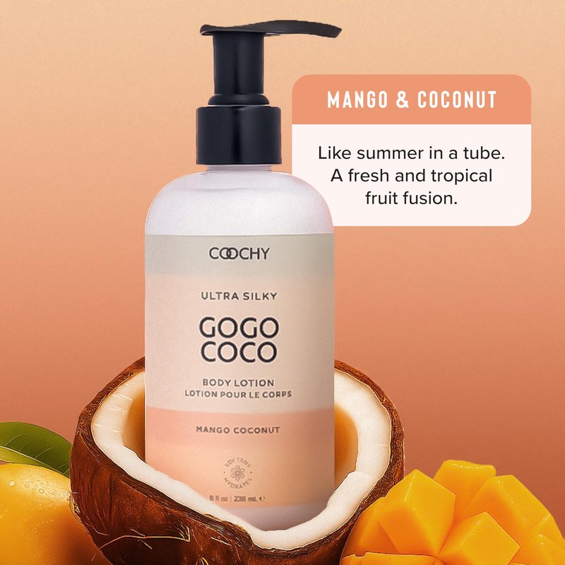 Coochy Ultra Silky Body Lotion | Post Shaving Cream | Skin Care After Shave Moisturizer | Prevents Bumps, Ingrowns, Razor Burn | Mango Coconut, 8 oz