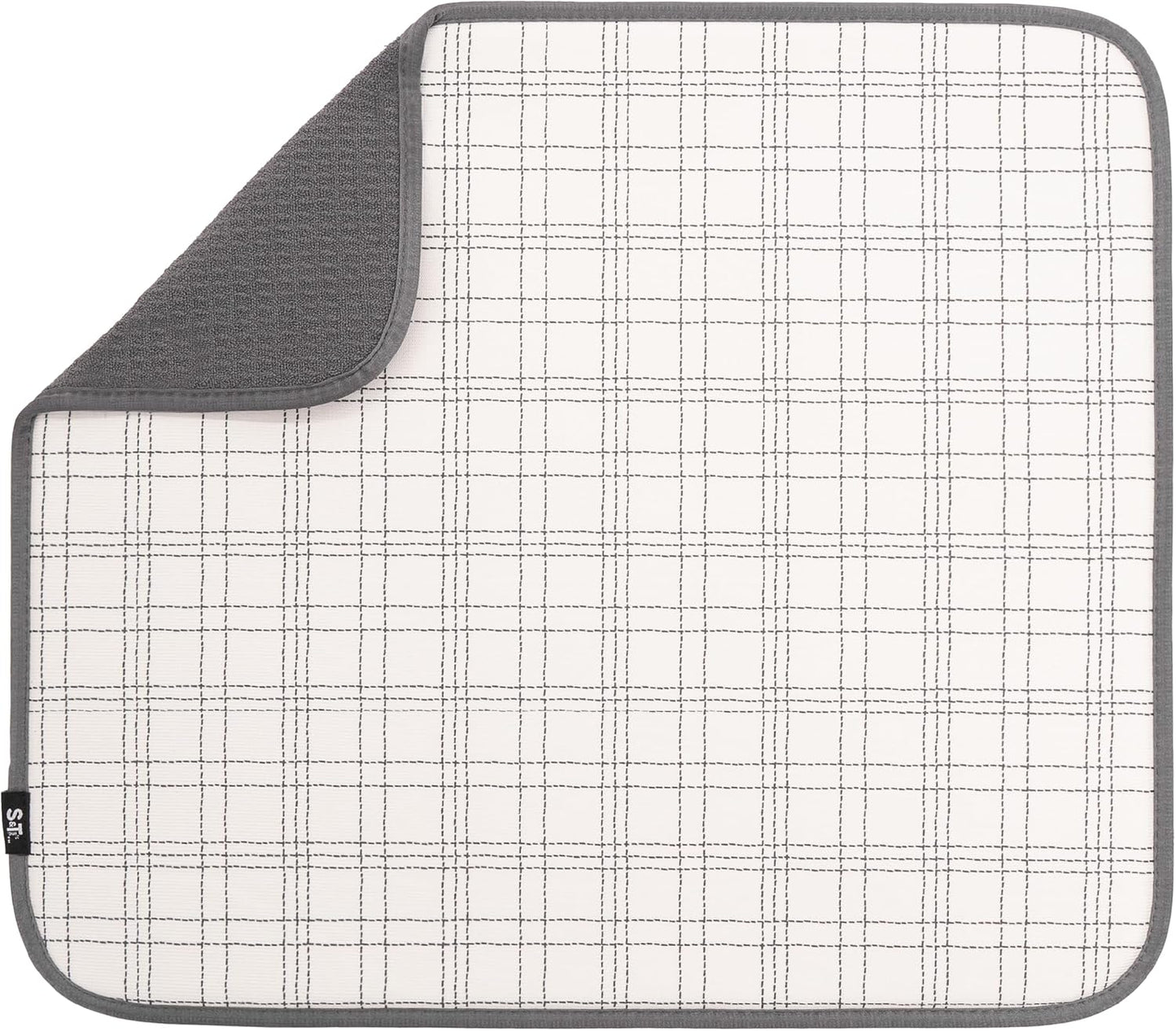 Dish Drying Mat XL - Absorbent Microfiber Kitchen Counter Pad | 18” x 24” | Charcoal