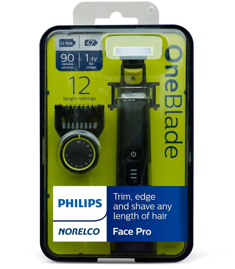 Philips OneBlade Pro Hybrid Electric Trimmer & Shaver - Black | 2-Piece QP6530/70 Set