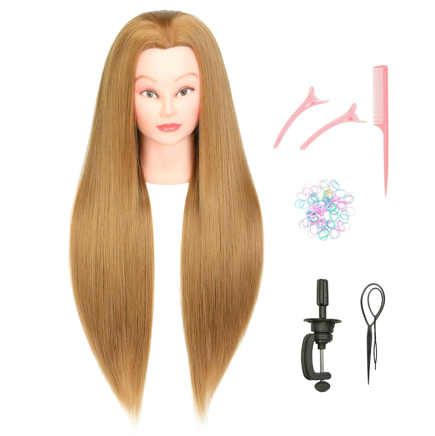 African American Mannequin Head - 100% Real Human Hair Manikin for Braiding & Cosmetology Training | Includes Stand