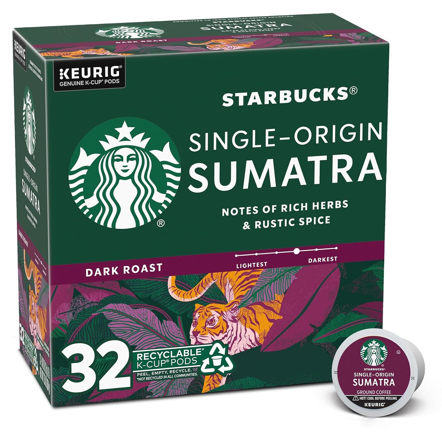 Starbucks K-Cup Coffee Pods - Dark Roast French Roast for Hot or Iced Coffee | 96 Count