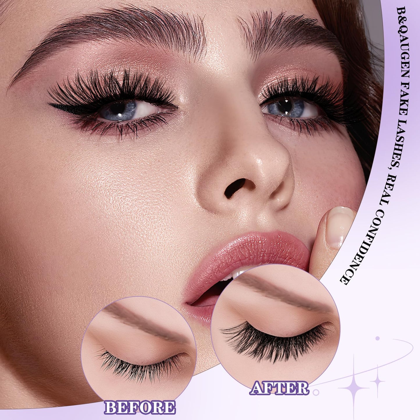 B&Q Wispy Lash Clusters Full B02,Eyelash Clusters 156PCS Comfortable band Cluster Eyelash Extensions,8-18mm Volume Individual Lashes Lightweight D Curl Lash Clusters Soft Eyelashes Natural Look(B02)