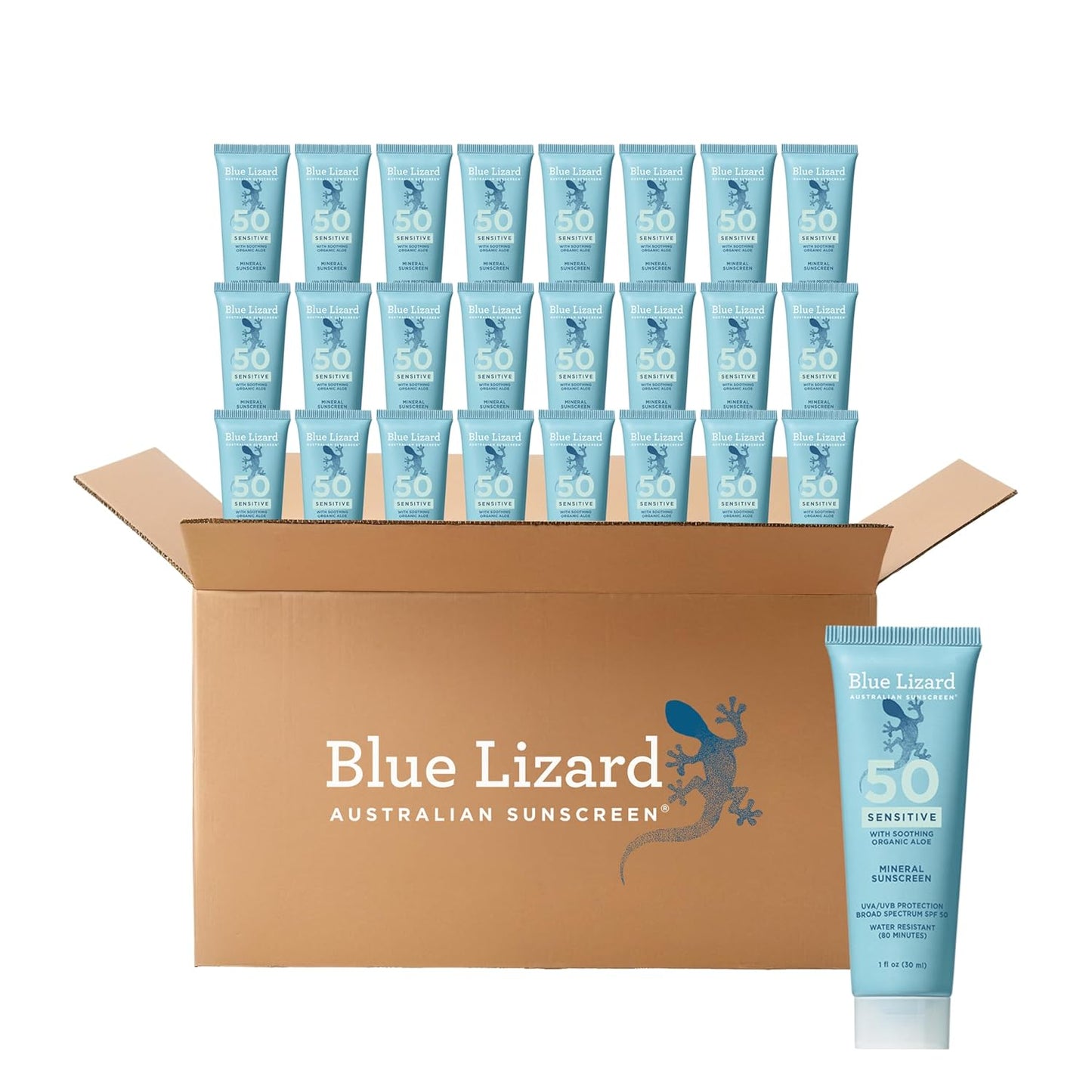Blue Lizard Sensitive Mineral Sunscreen SPF 50 - 100% Mineral UVA/UVB Protection with Aloe Vera | 5 fl oz