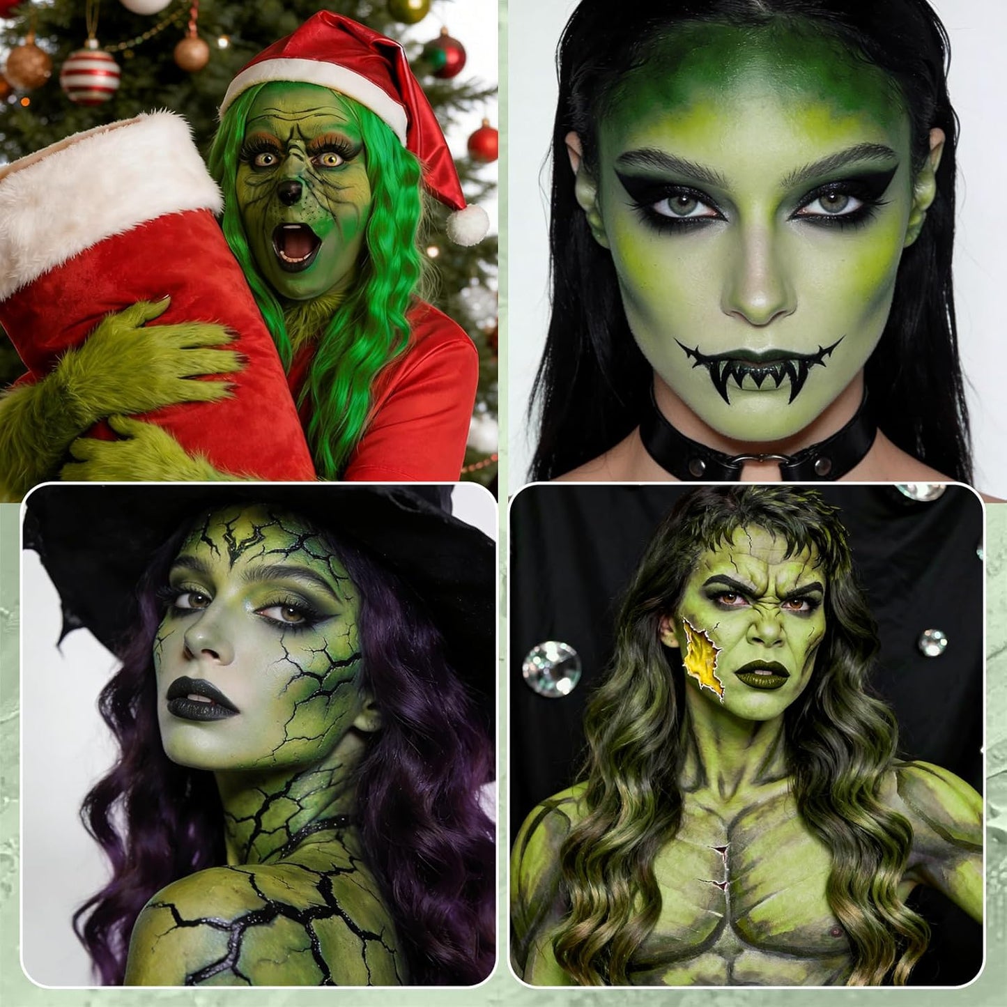 Green Face Body Paint Stick - Vegan Oil-Based Halloween Makeup | 0.12oz for St. Patrick's Day & Cosplay