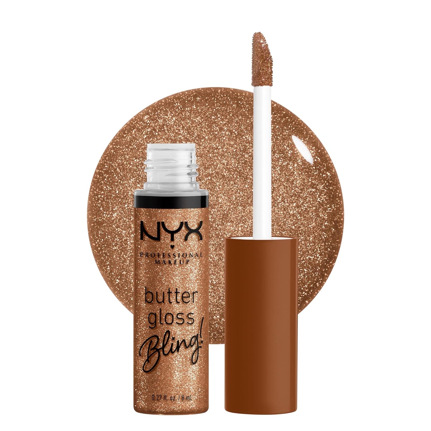 NYX Butter Gloss - Non-Sticky Brown Sugar Lip Gloss Trio | 3 Flavors: Sugar High, Spiked Toffee, Butterscotch