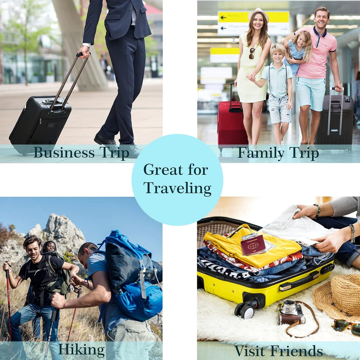 Travel Toothbrush Case - 4 Pack Portable Toothbrush Holders | Durable Plastic Containers for Travel, Camping, Home & School
