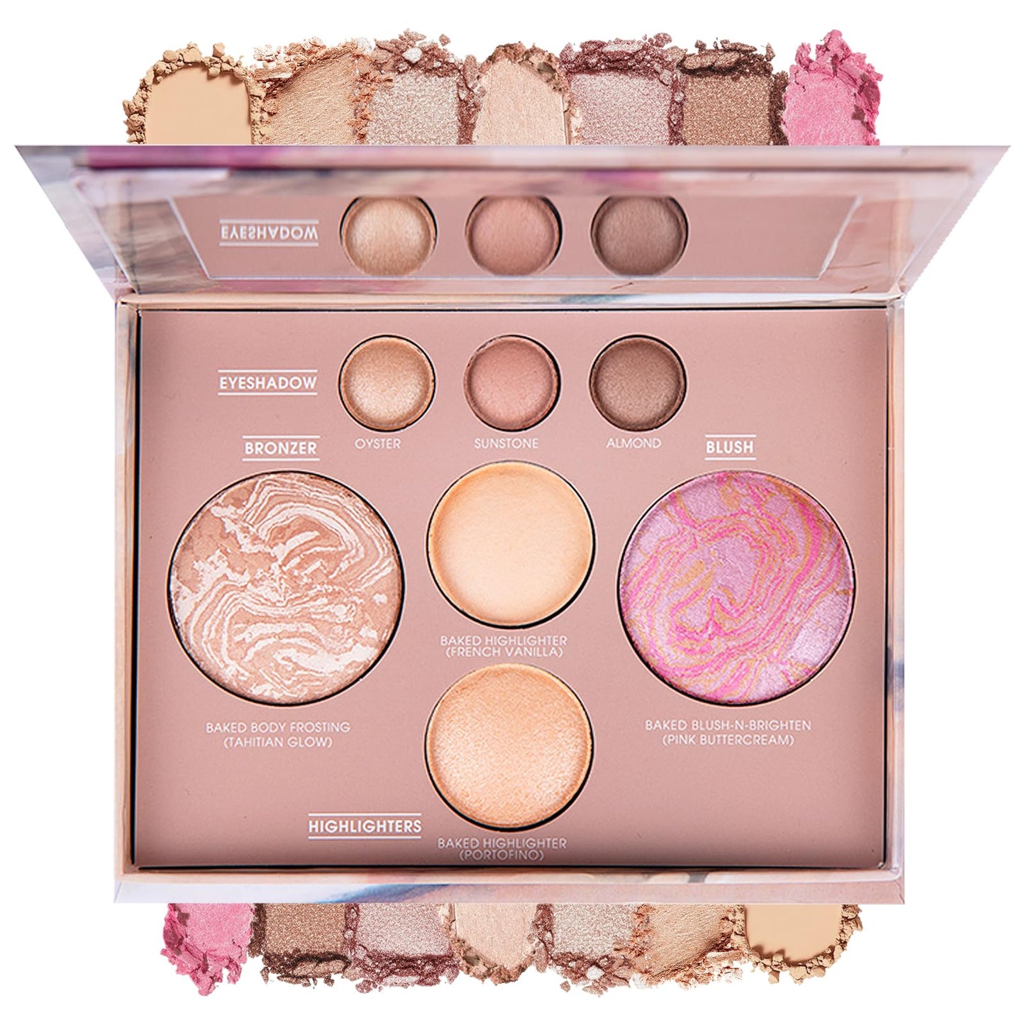 Best of The Baked Makeup Palette,Highly Pigmented, Long-Wearing,7Colors Full Size Baked Palette Includes 1Bronzer, 1Blush, 2Highlighters and 3Eyeshadows,Travel-Friendly Baking Makeup,Gifts for Girls.