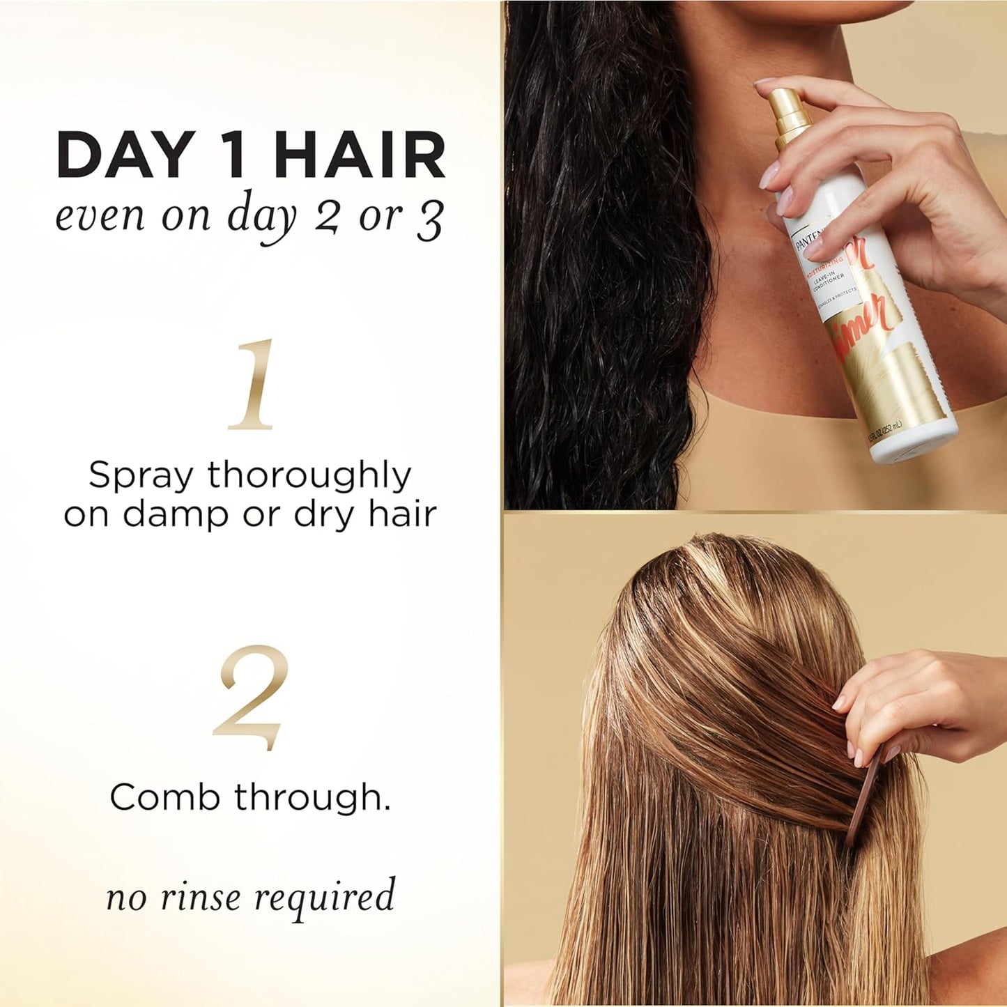 Pantene Conditioning Detangler Spray - Pro-V Repair & Protect, Antioxidant Enriched Leave-In Conditioner | 8.5 Fl Oz, 3 Pack