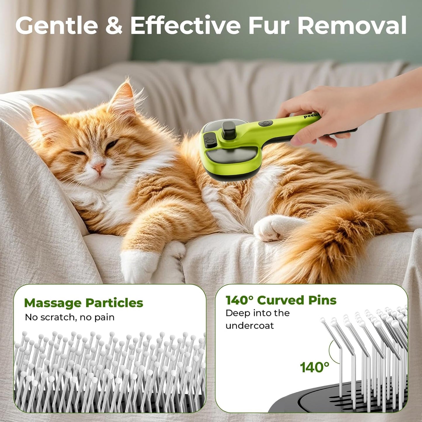 Pecute Cat Steam Brush - Self-Cleaning Grooming Tool with 2 Spray Modes | Large Capacity Tank for Shedding & Massaging