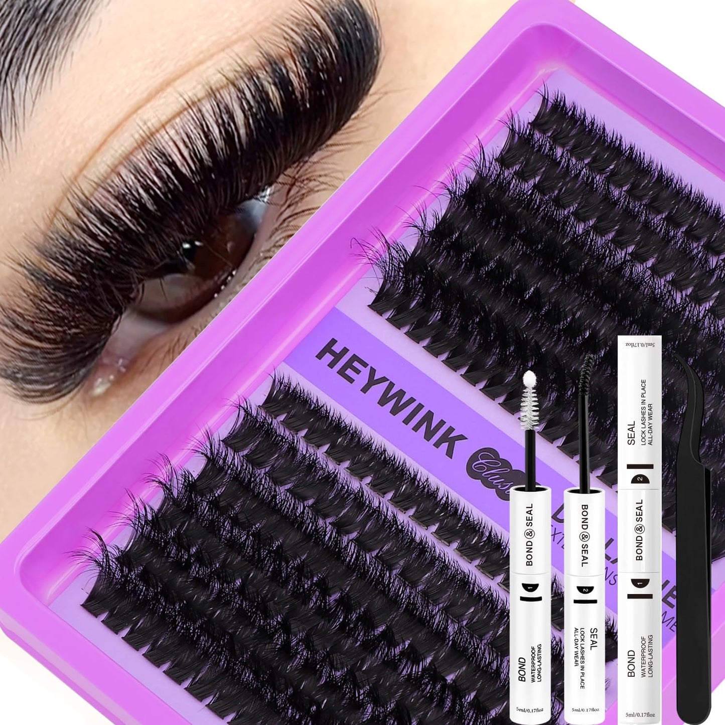 Lash Clusters Kit - 80D & 100D Individual D Curly Eyelash Extensions | DIY Thick False Lashes 10-18mm