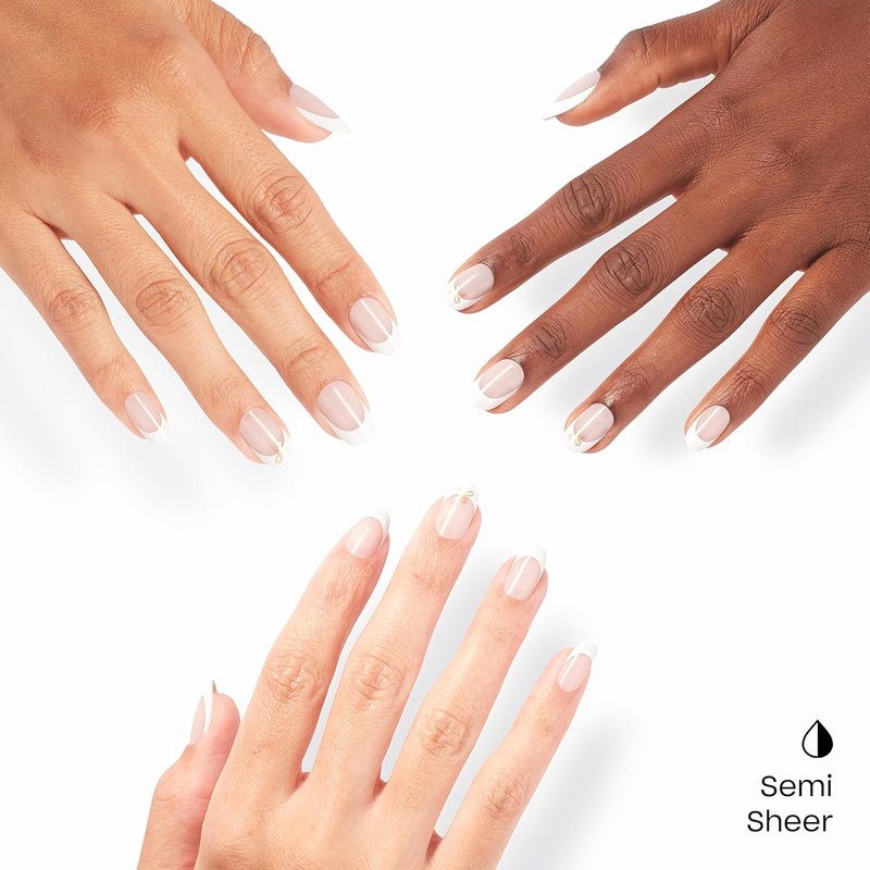 OPI Press On Nails - Short Round & Squoval Accent Nail Art | 24 Count with Glue | Long Lasting, Reusable