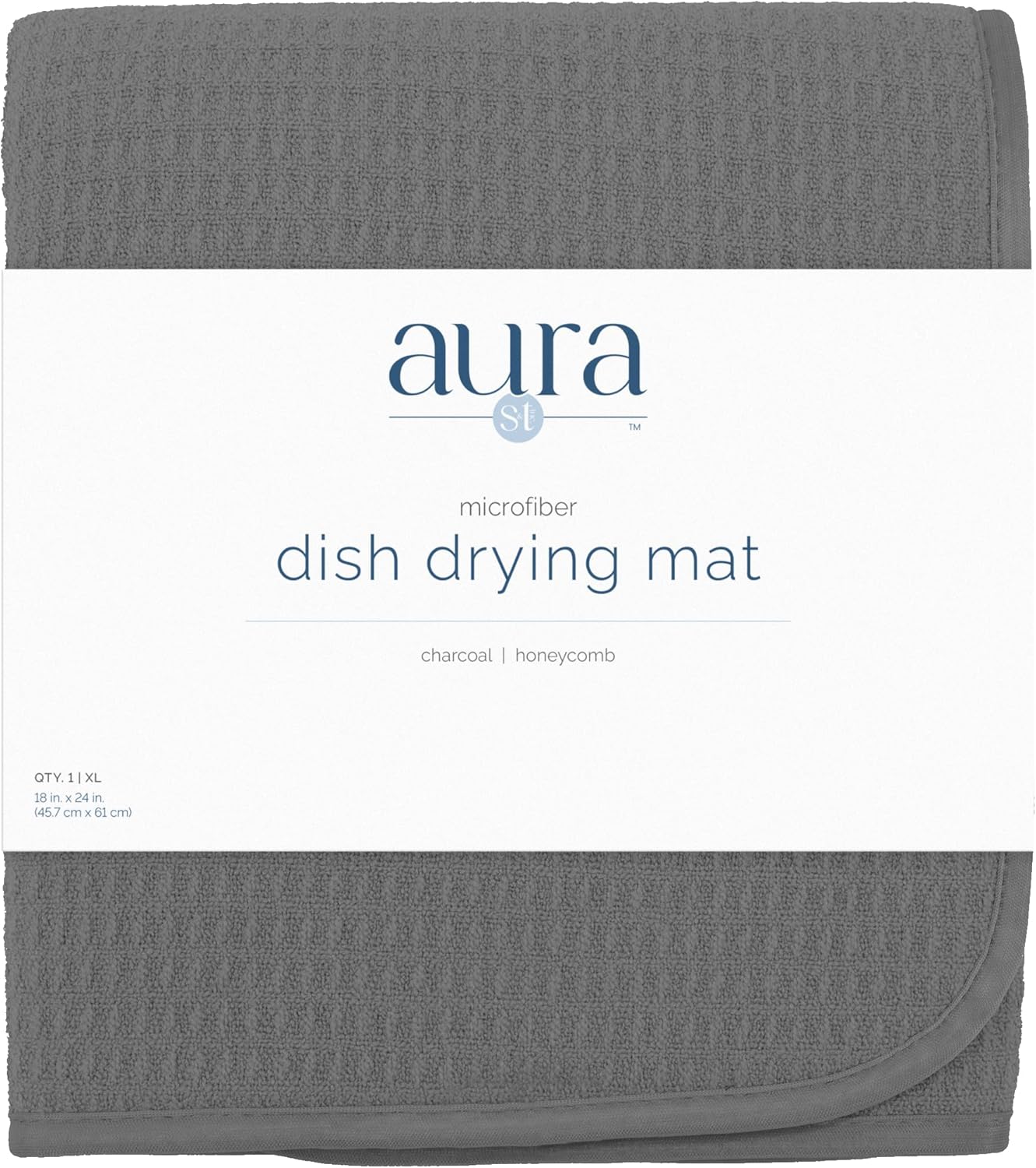 Dish Drying Mat XL - Absorbent Microfiber Kitchen Counter Pad | 18” x 24” | Charcoal
