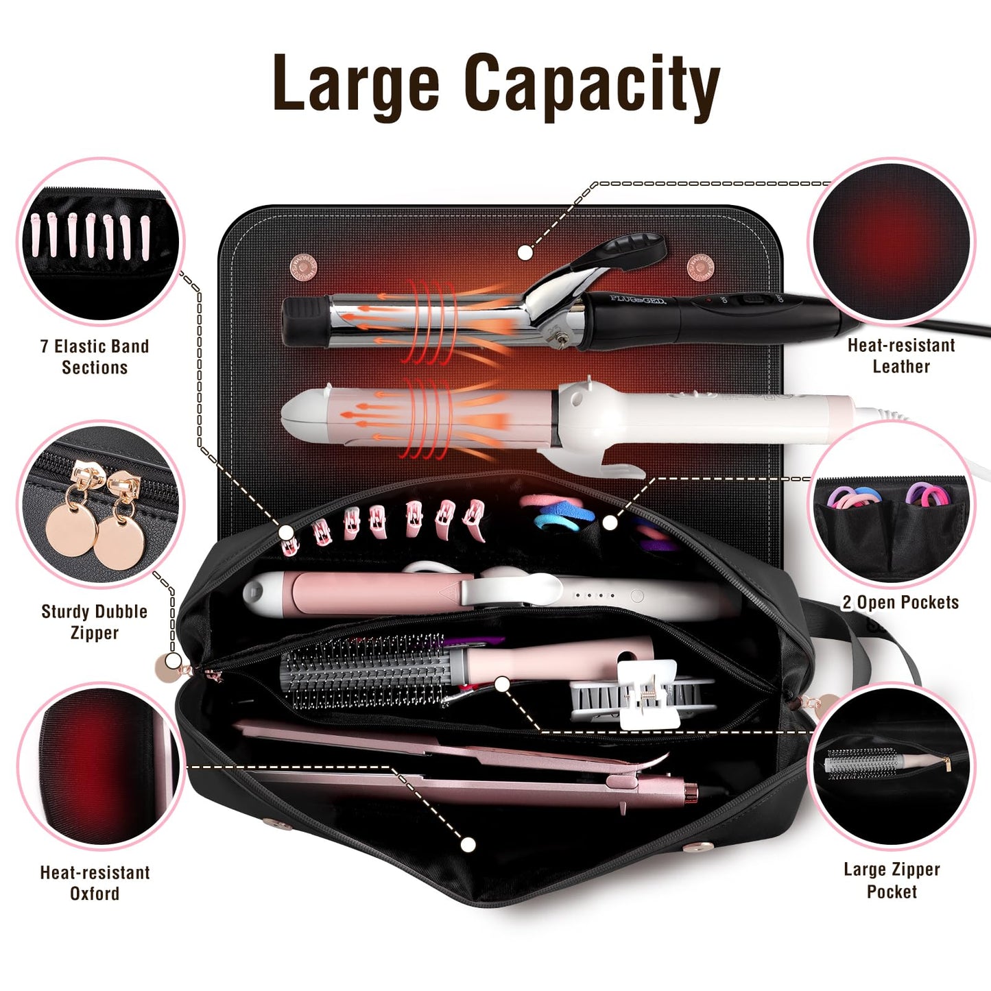 SS Hair Tools Travel Bag with Heat Resistant Mat