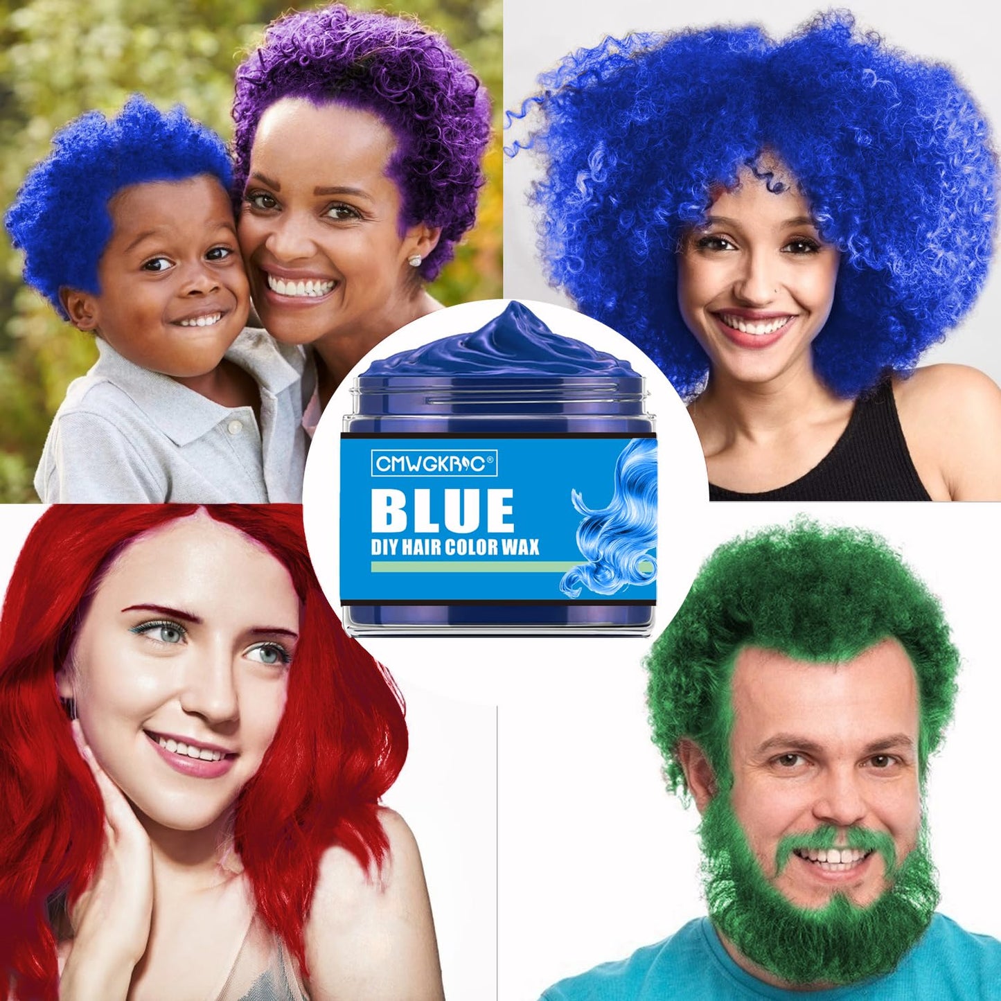 Temporary Hair Color Spray for Kids - Instant Color Wax in 4 Vibrant Shades | Green, Red, Blue, Purple