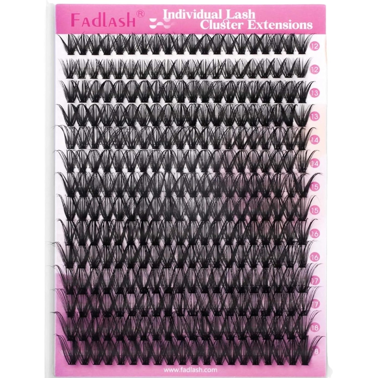 Cluster Lashes - D Curl Wispy Individual Eyelash Extensions for Natural Look | Reusable Fluffy DIY Kit (12-18mm Mix)
