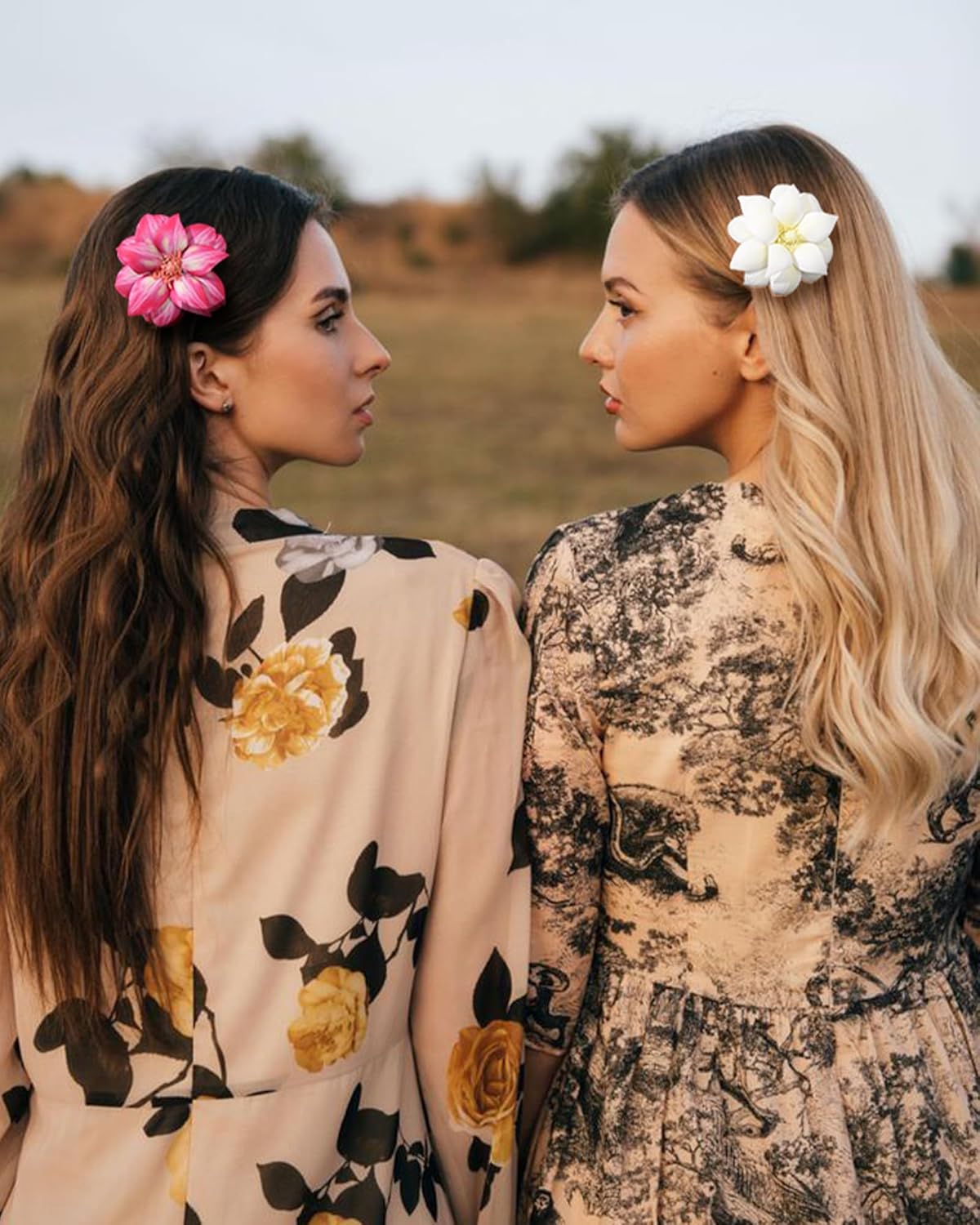 Floral Hair Clips for Women - 3PCS Spring Summer Bobby Pins with Non-Slip Grip | Cute Bridal Accessories