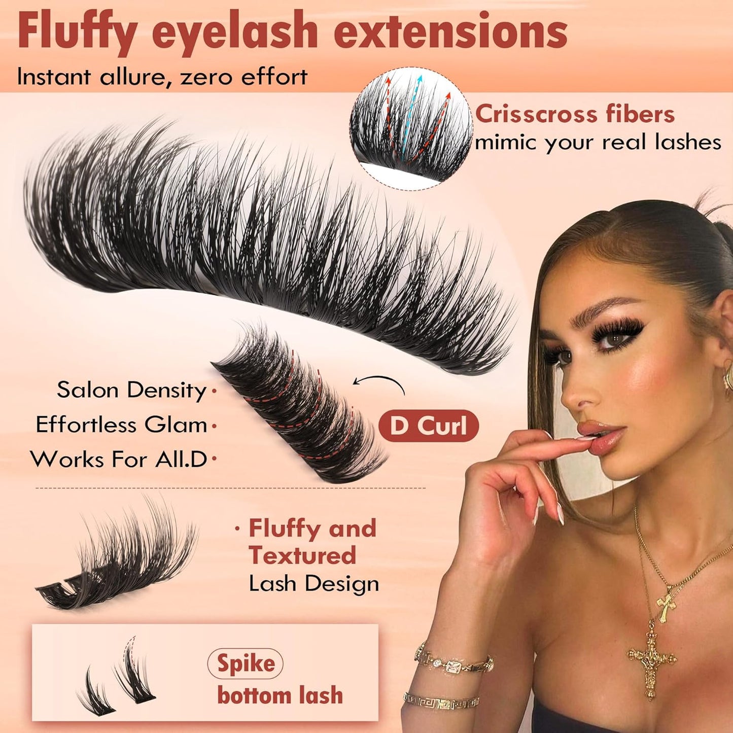 Eyelash Clusters 100D & 200D - DIY D-Curly Volume Extensions | 256pcs, 12-18mm