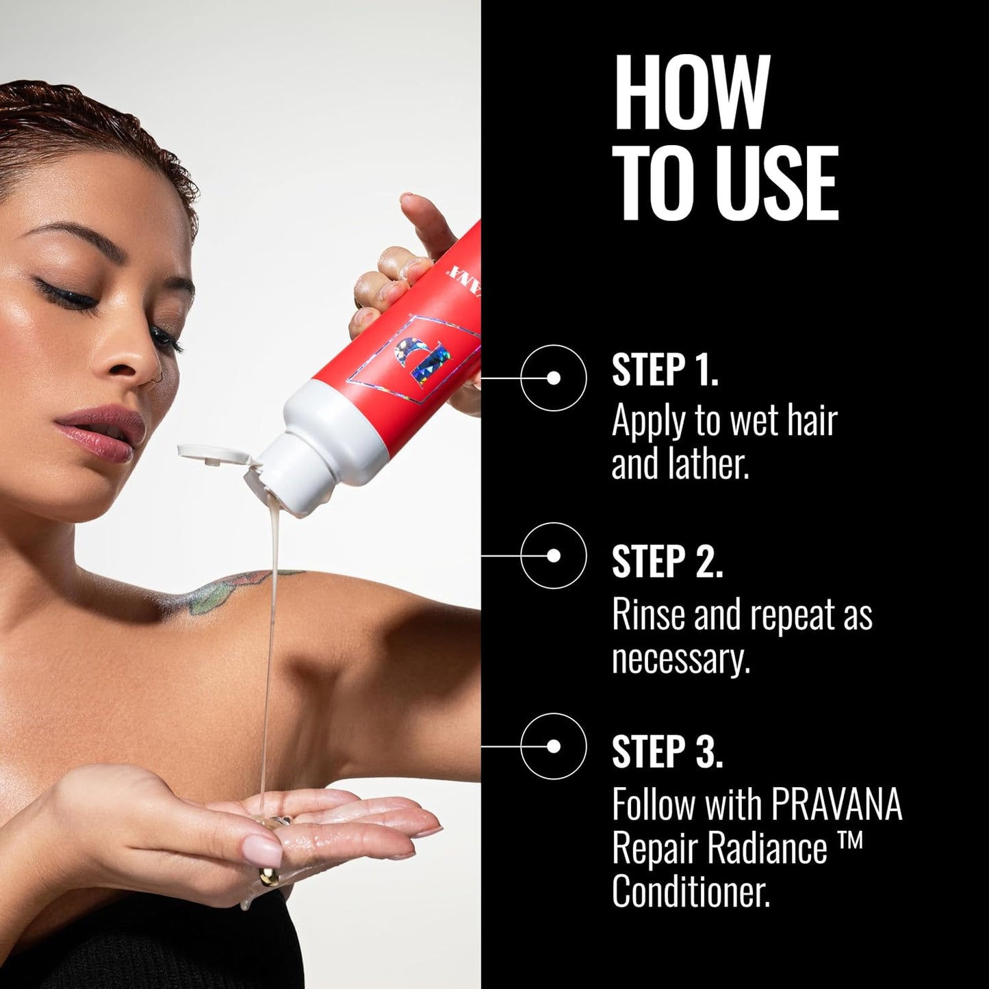 Pravana Repair Radiance Shampoo - Strengthens & Restores Damaged Hair | Reduces Breakage & Enhances Shine | Vegan, Paraben-Free
