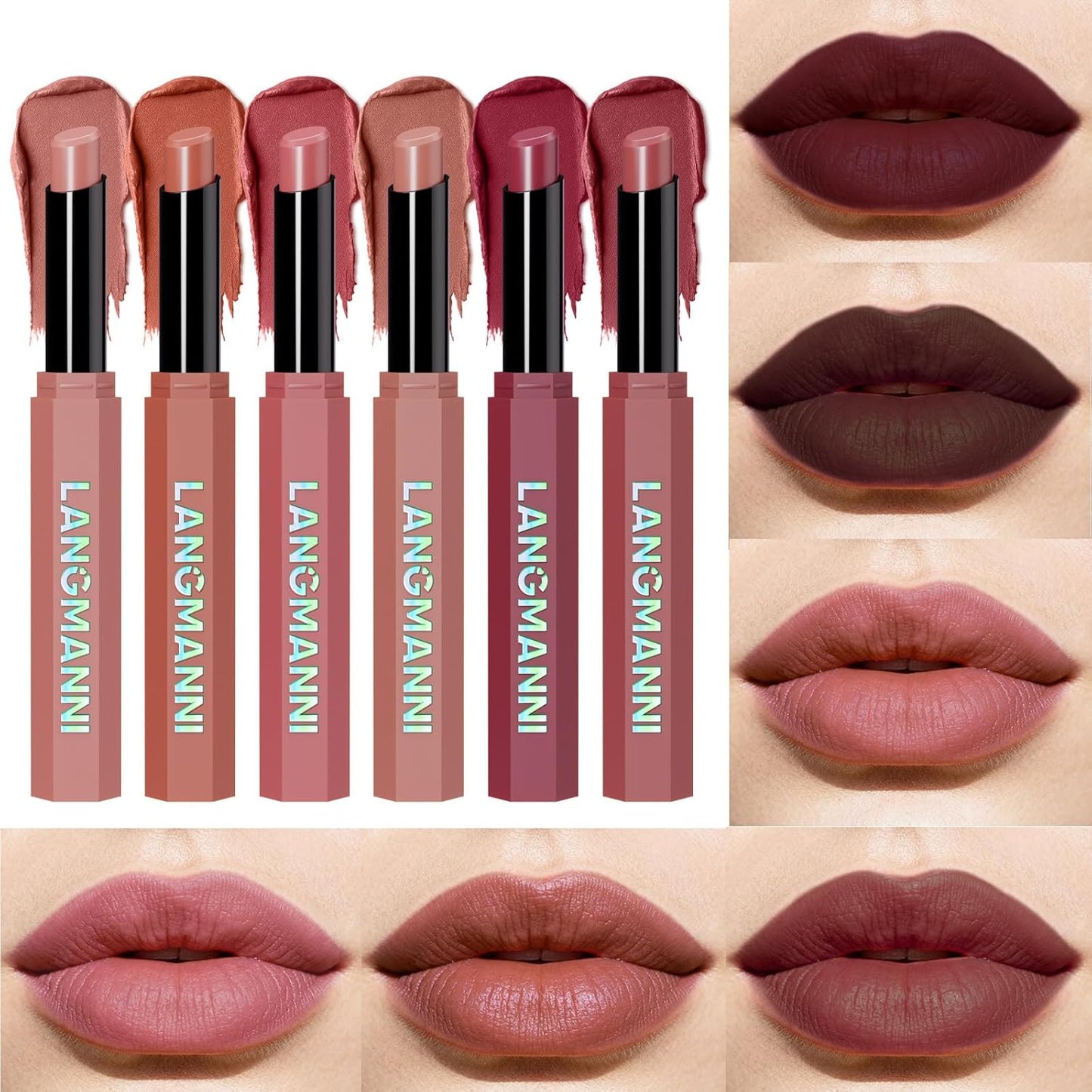 Matte Liquid Lipstick Set - 12Pcs Velvety Nude Lip Stain & Liner | Waterproof Long Wear Makeup Gift Set