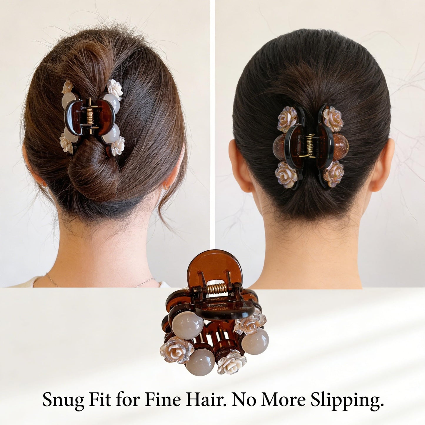 2-Pack Premium Rhinestone Hair Claw Clip, Fine to Thick Hair Clip for Strong Hold and Elegant Updos - Hair Accessories for Women