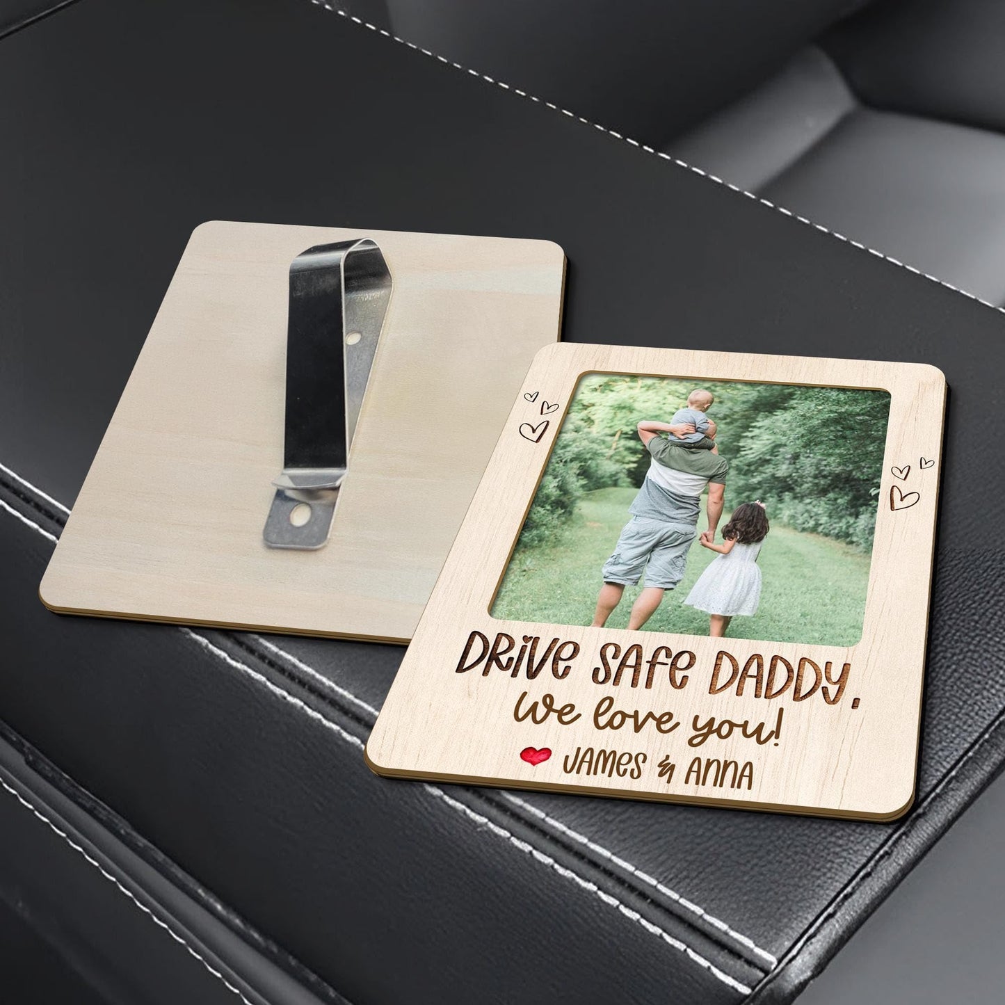 UrbanNEST Personalized Drive Safe Daddy Visor Clip, Custom Kids Photo Car Visor Clip, Custom Baby Face Gift For Dad, New Grandpa Gifts, Father's Day Dad Gift 3