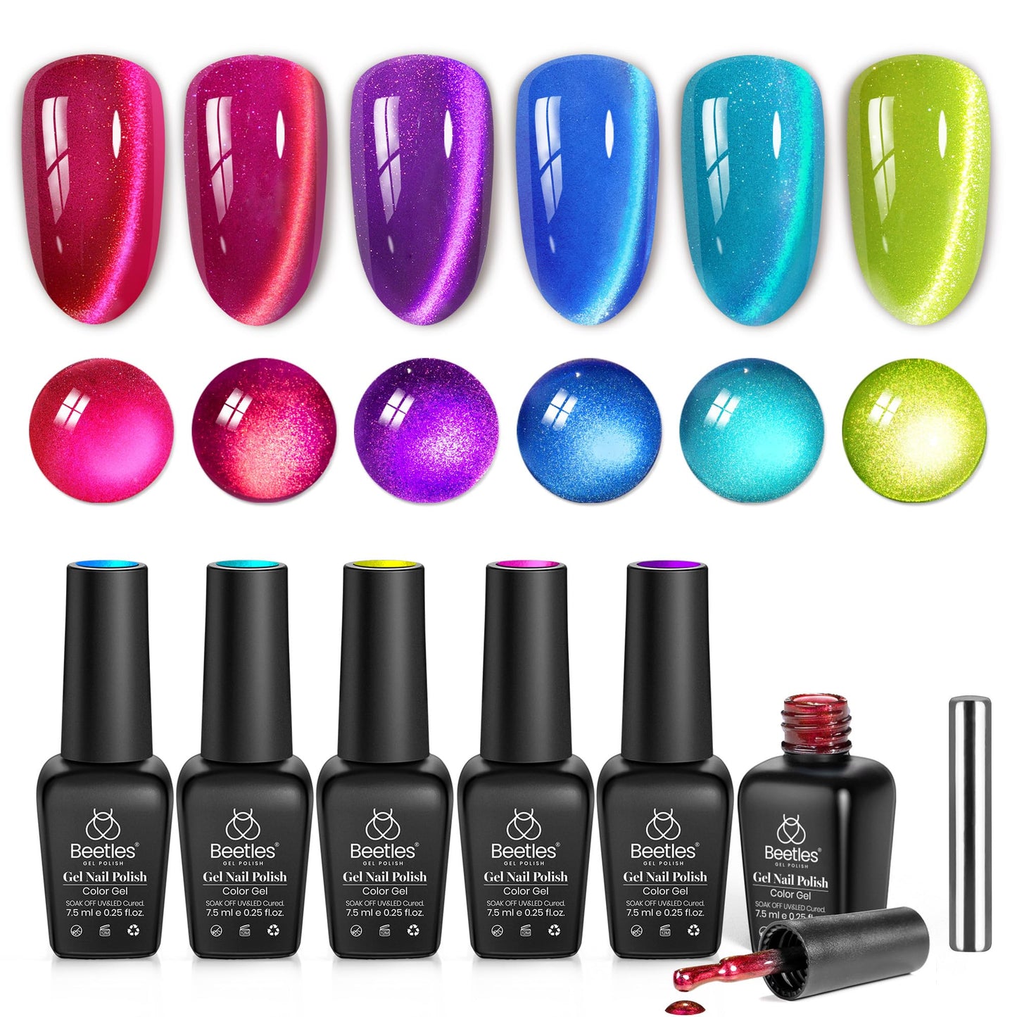 Beetles Gel Nail Polish Kit Trendy Colors,36 Colors with 3pcs Base Gel Glossy & Matte Top Coat, Pastel Bright Colors Uv Gel Polish Set Spring Summer Nails Gift for Women