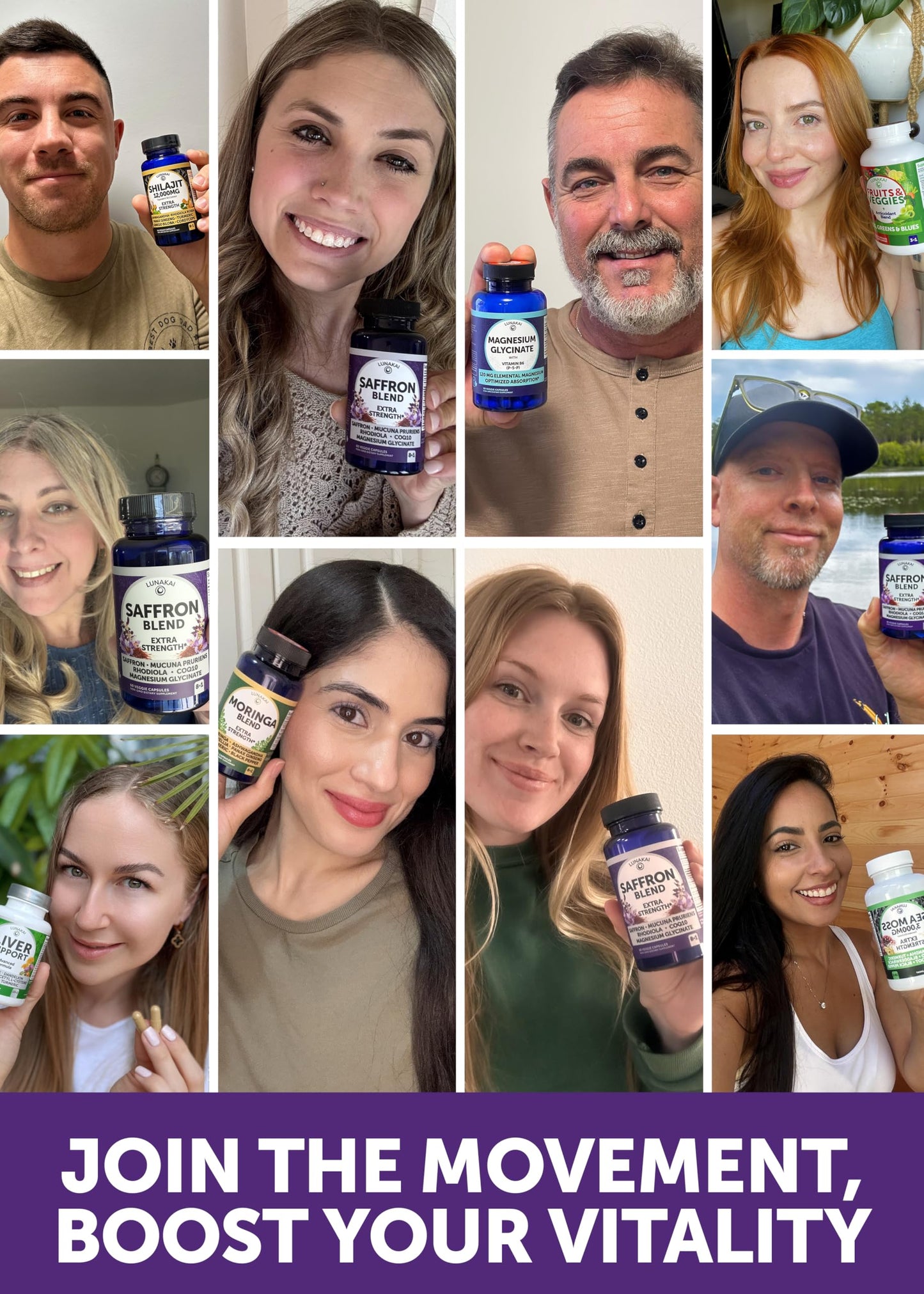 Lunakai USA Made Saffron Supplements for Women & Men 176mg – 8-in-1 Saffron Extract Capsules with Rhodiola & Mucuna for Daily Mood, Focus & Eye Support, Non-GMO, 60ct