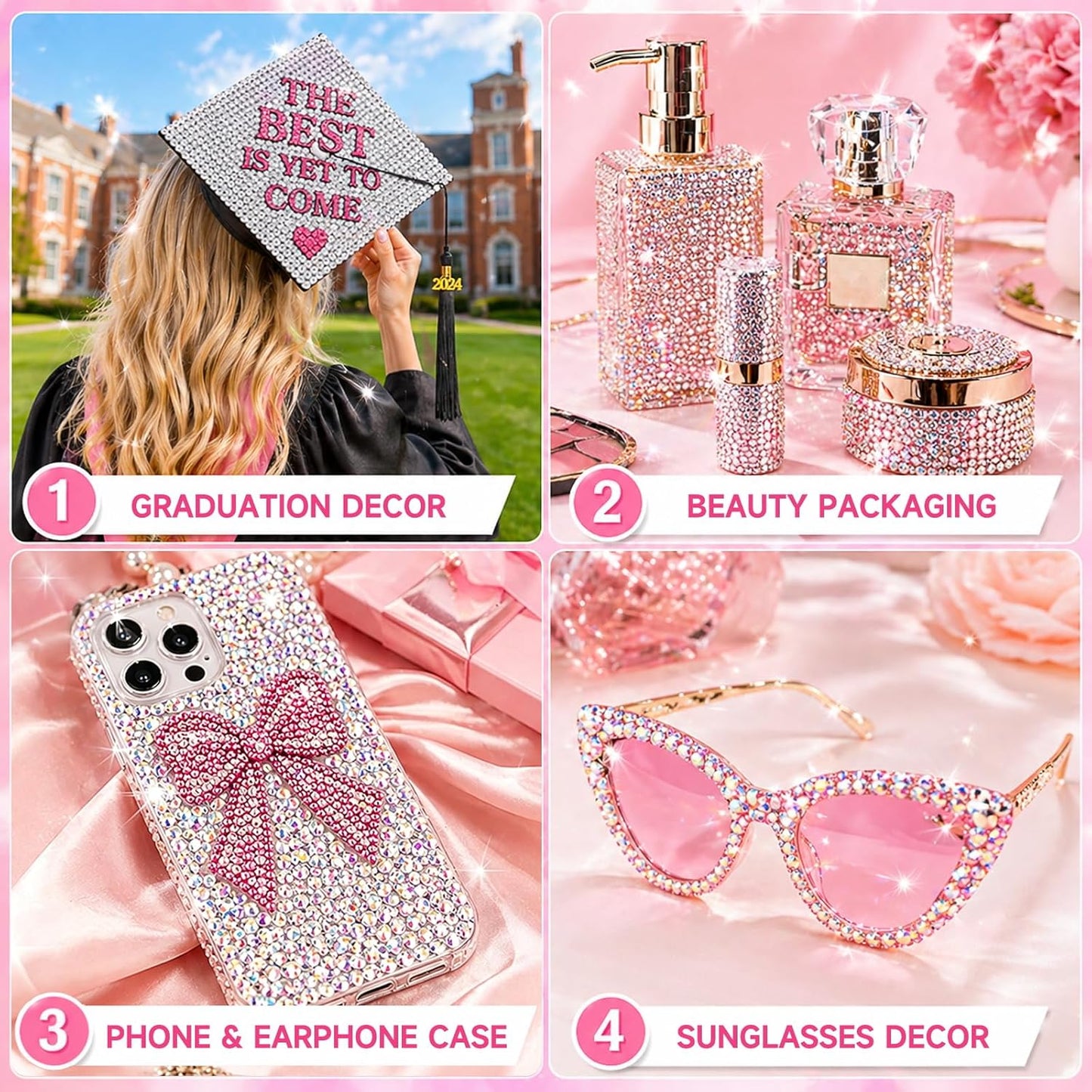 Rhinestone Bedazzling Kit - 40,000 Mixed Color Gems for Crafting, Nail Art, Shoes & More | All-in-One Set
