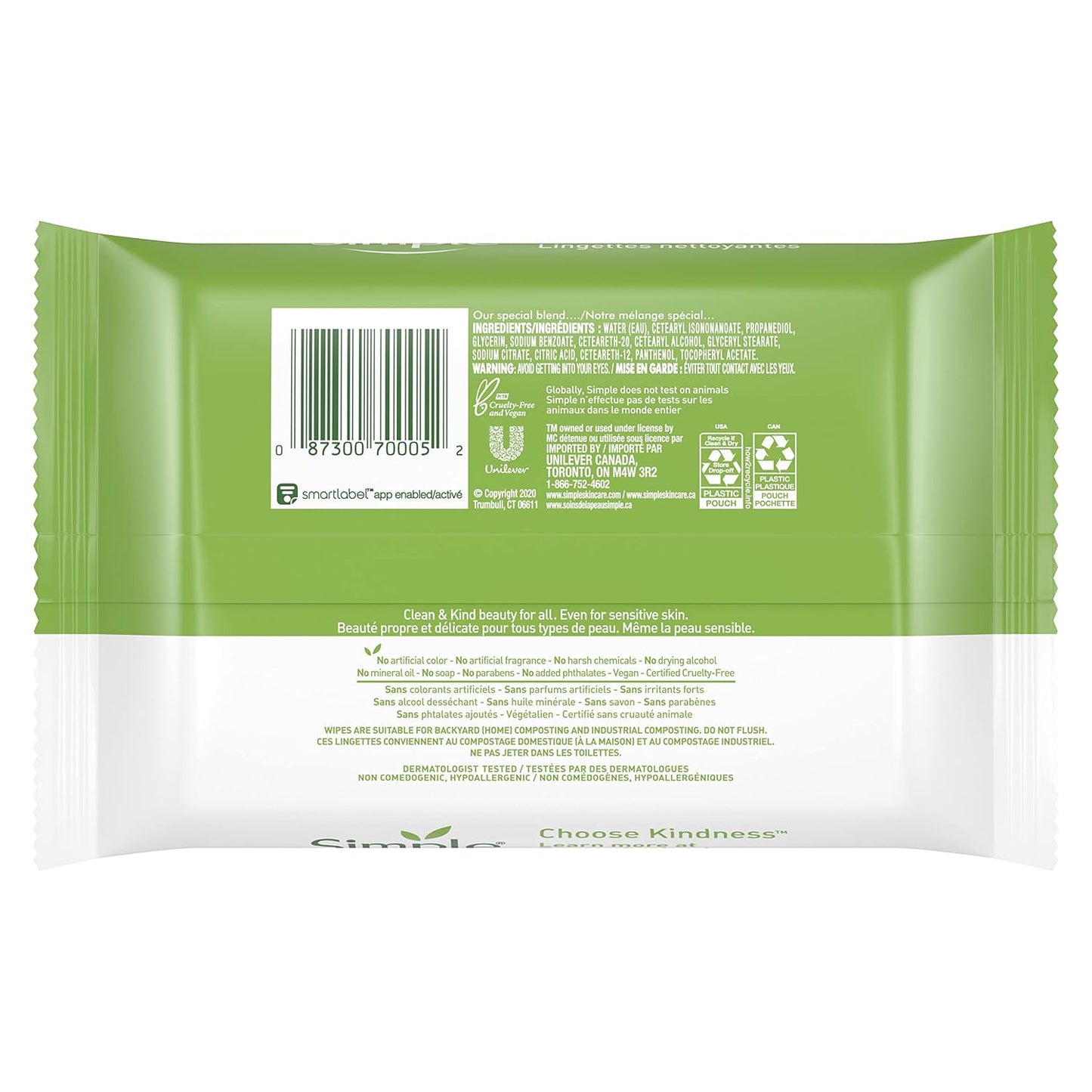 Gentle Makeup Remover Facial Wipes - Kind to Skin, 25 Count | Dye-Free & Chemical-Free