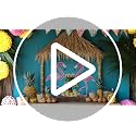 3-Tier Tropical Cupcake Stand - Hawaiian Luau Party Decor