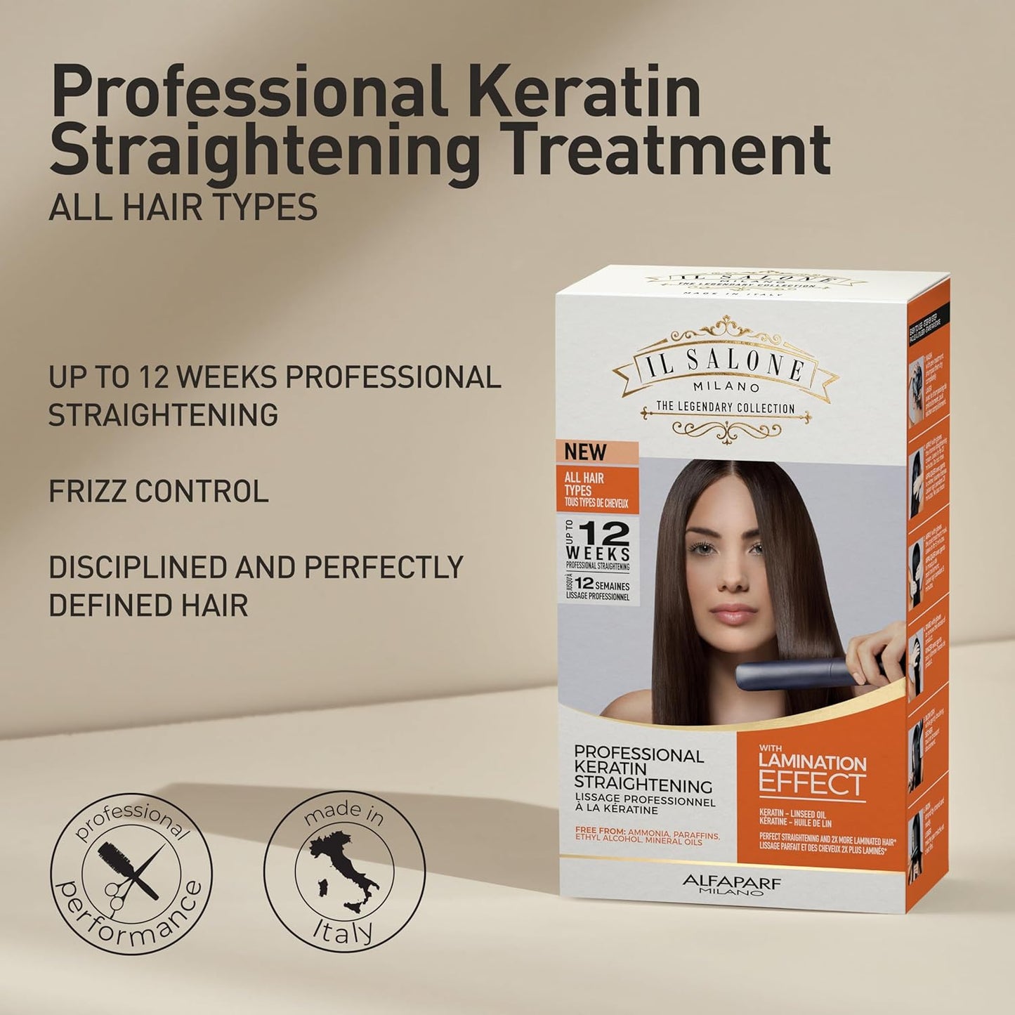 Keratin Hair Treatment - At-Home Smoothing & Straightening Kit | Frizz Control & Heat Protection