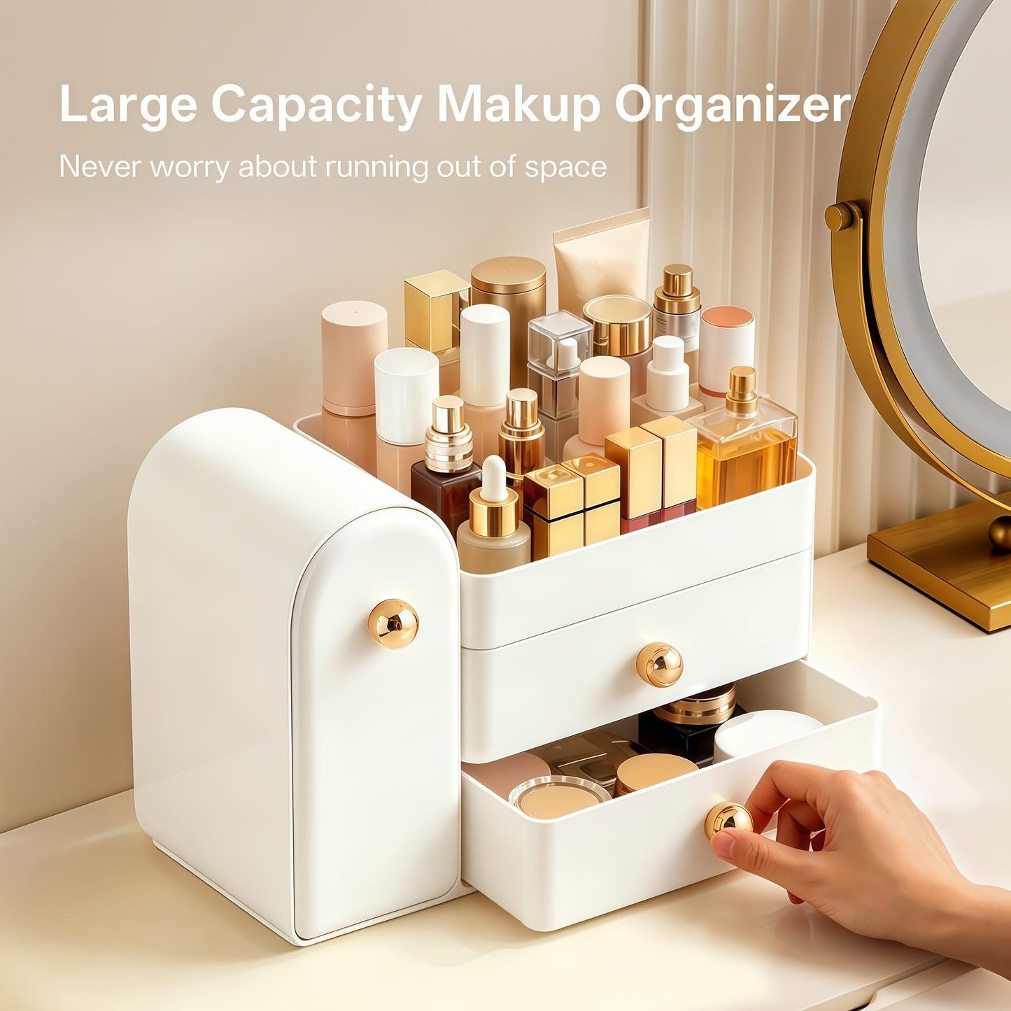 HBlife Makeup Organizer with Brush Holder for Vanity