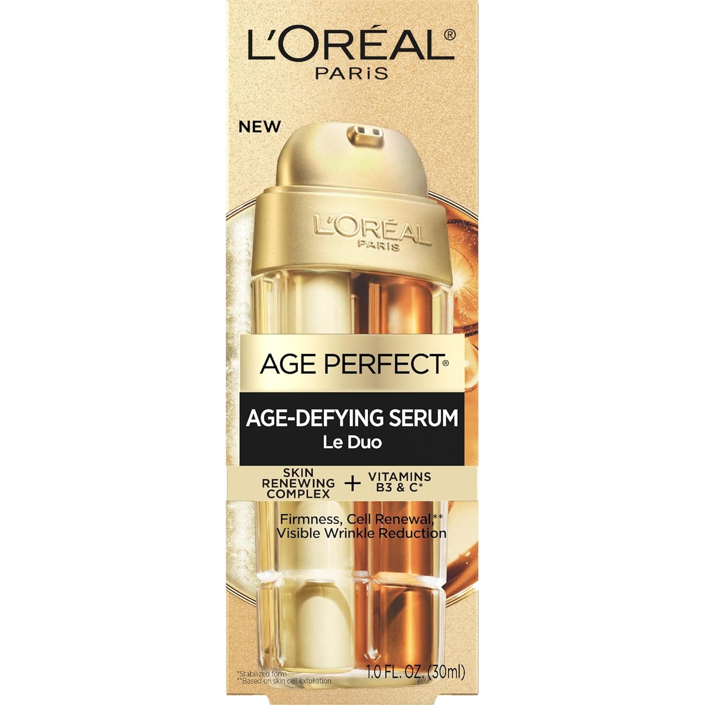 L'Oreal Paris Age Perfect Serum - Brightening & Firming Anti-Aging Face Serum with Collagen Peptide, Niacinamide & Vitamin C | 1 fl oz