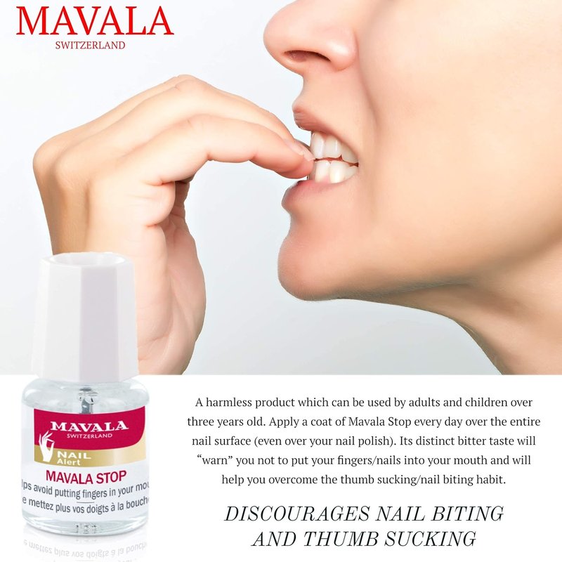Mavala Stop Deterrent Nail Polish Treatment - Bitter Taste Nail Care for Kids | Easy Application | 0.17 oz