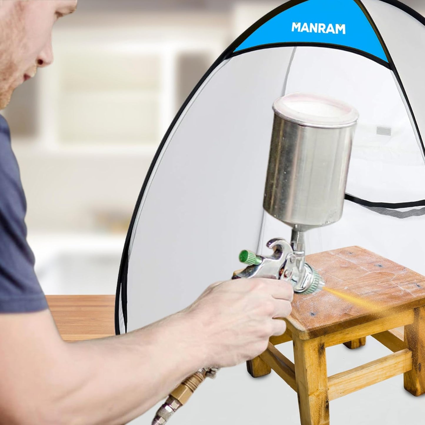 Portable Paint Tent - Small Paint Booth for DIY Projects | Built-in Floor & Storage Bag (2.5x2.5x3.25 ft)