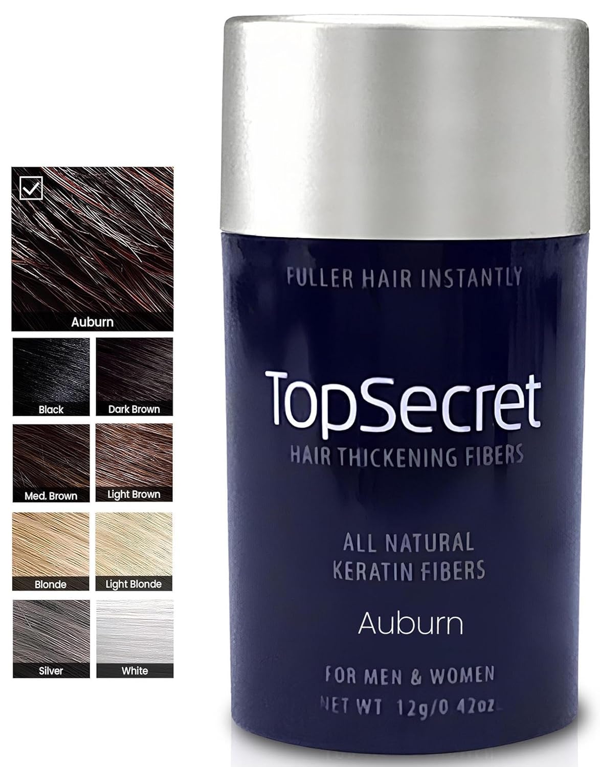 Hair Thickening Building Fibers - Natural & Undetectable Hair Filler for Men & Women | Weather-Resistant (Light Brown, Medium)