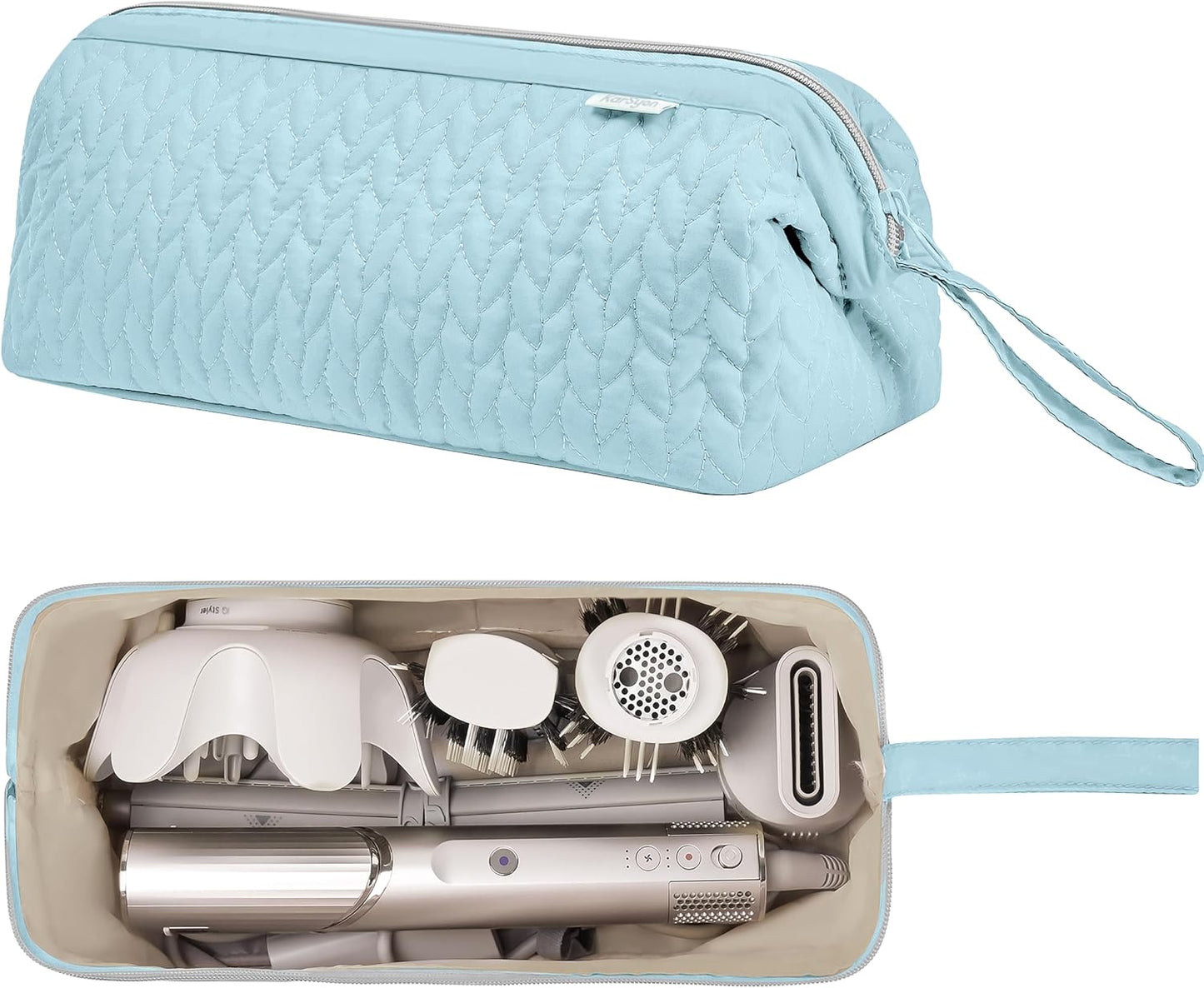 Dyson Airwrap Hair Dryer Case - Shark Flex Style Travel Organizer | Beige