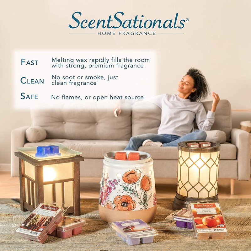 Scentsationals Wax Melt Warmer, Wax Warmer for Scented Wax Melts - Edison Collection Chelsea - Candle Wax Melter for Fragrance Cubes and Tarts
