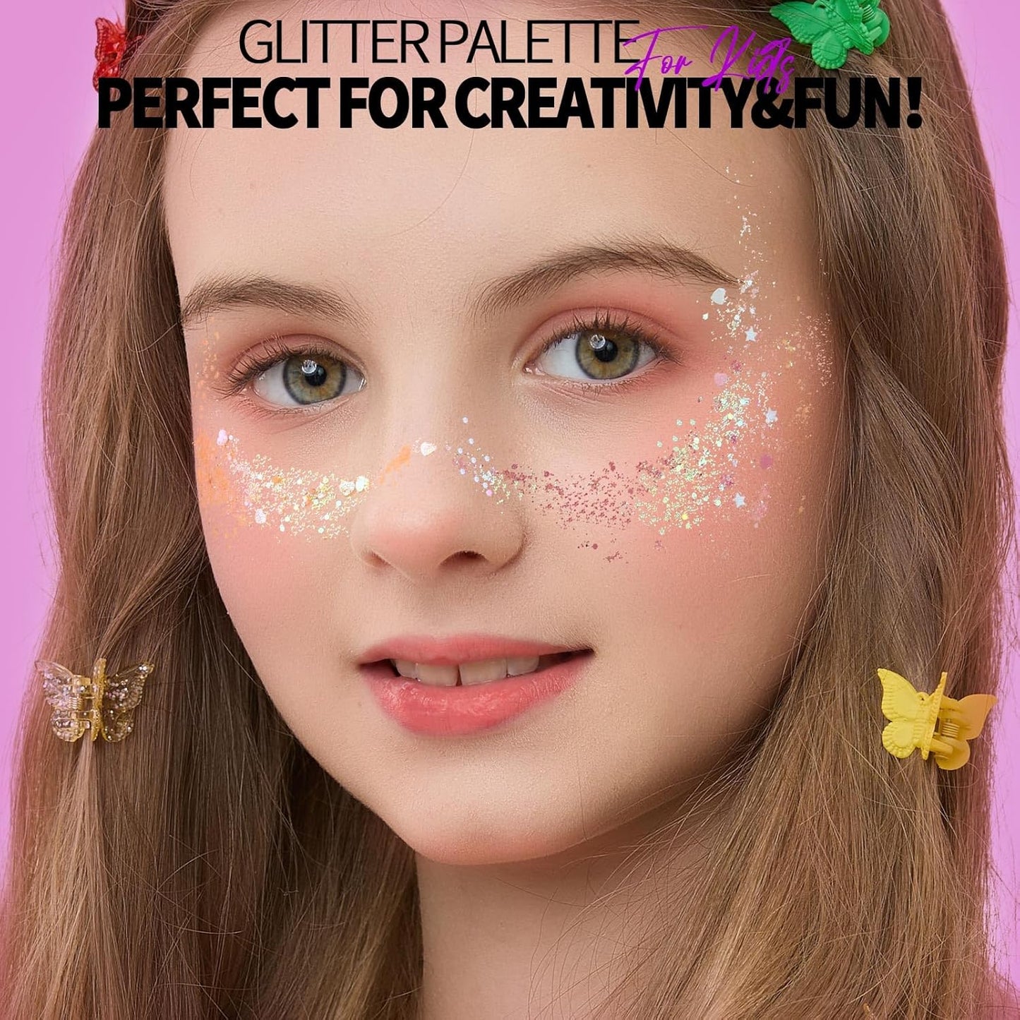 FANDAMEI Face Glitter Gel - 40 Colors Multi-Purpose Glitter for Hair, Face & Body | No Glue Needed, Perfect for Halloween & Rave