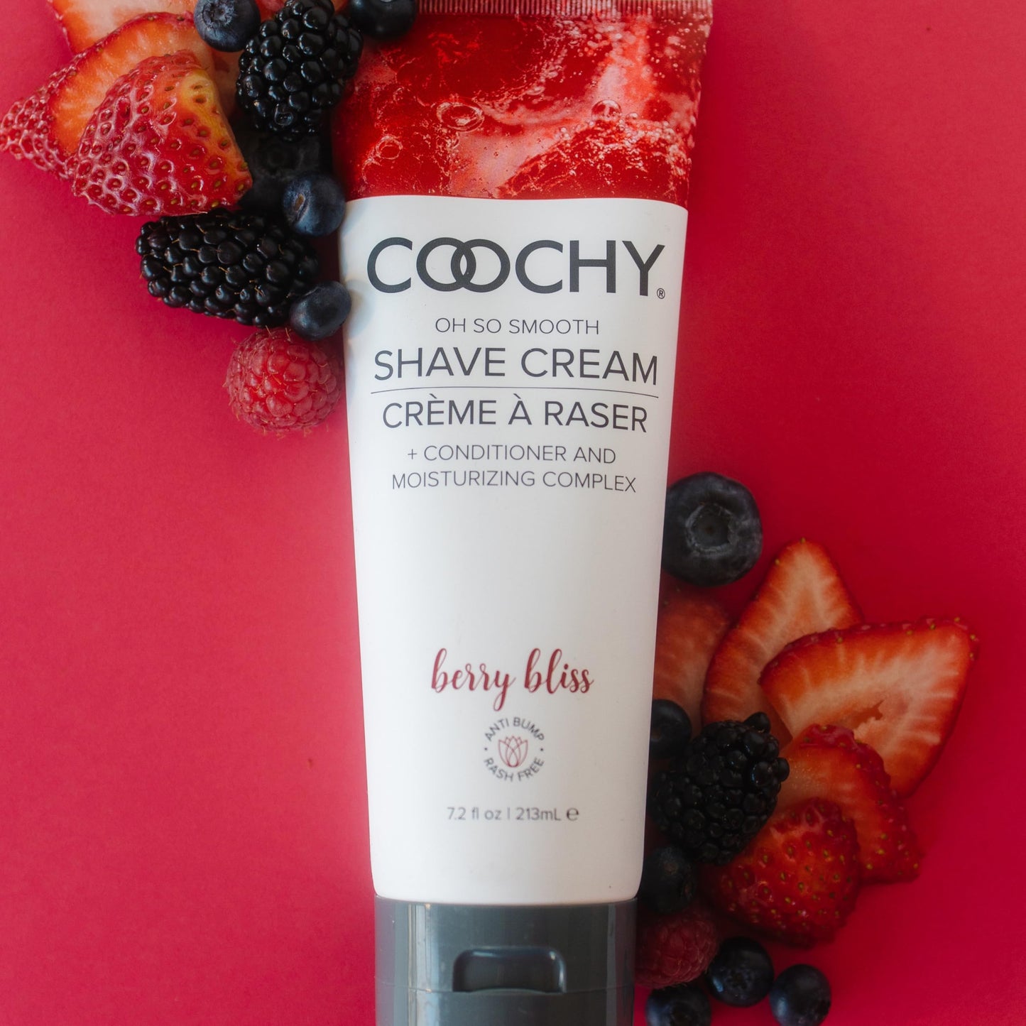 Coochy Shave Cream - Moisturizing Shave Lotion - Gentle Intimate Shaving Cream - For Bikini Area, Underarms, Legs & More - Rash-Free, Hydrating Formula - Berry Bliss - 3.4 oz