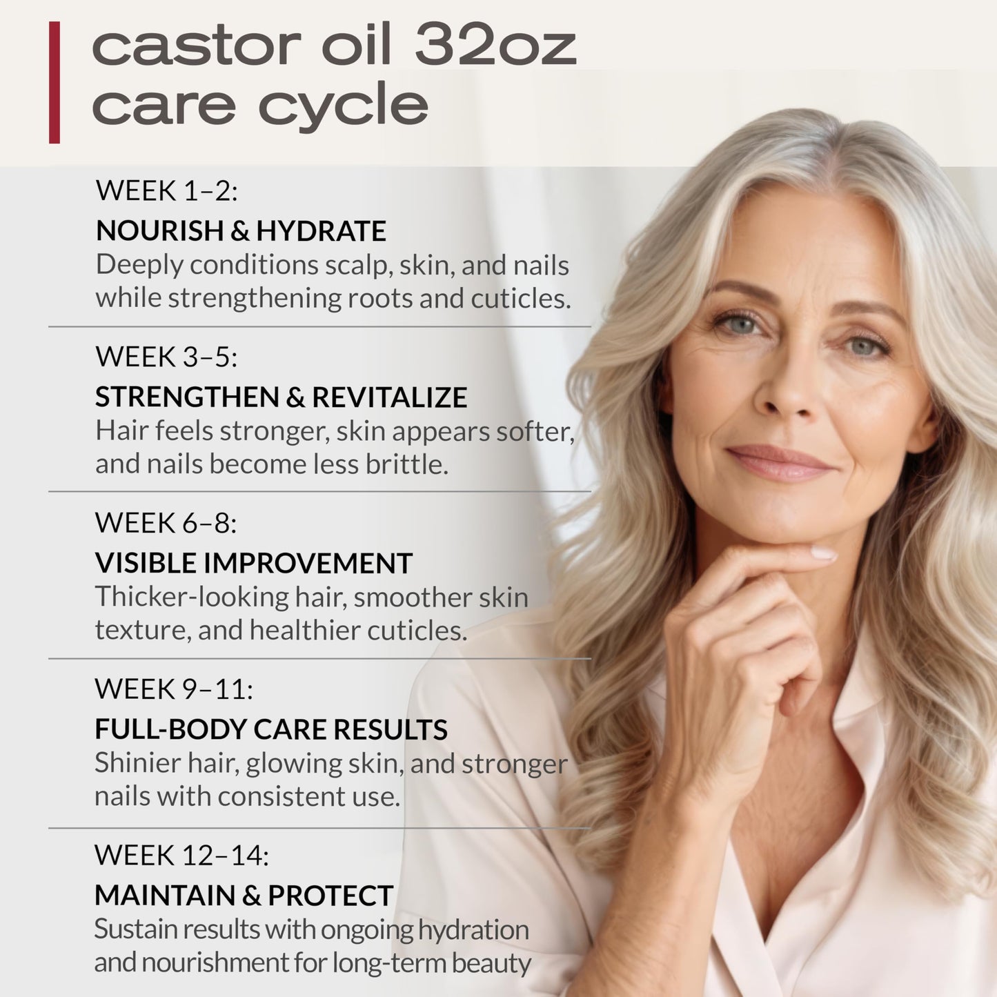 USDA Organic Castor Oil, 100% Pure Cold-Pressed Hexane-Free, 32 Fl Oz
