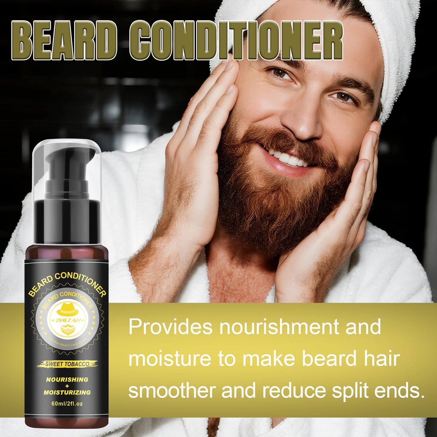 XIKEZAN Gifts for Men, Beard Kit for Mens Care & Grooming with Sweet Tobacco Beard Oils,Wash,Conditioner,Balm,Brush,Comb,Scissors,Cool Christmas Birthday Valentines Fathers Gifts for Men Him Husband