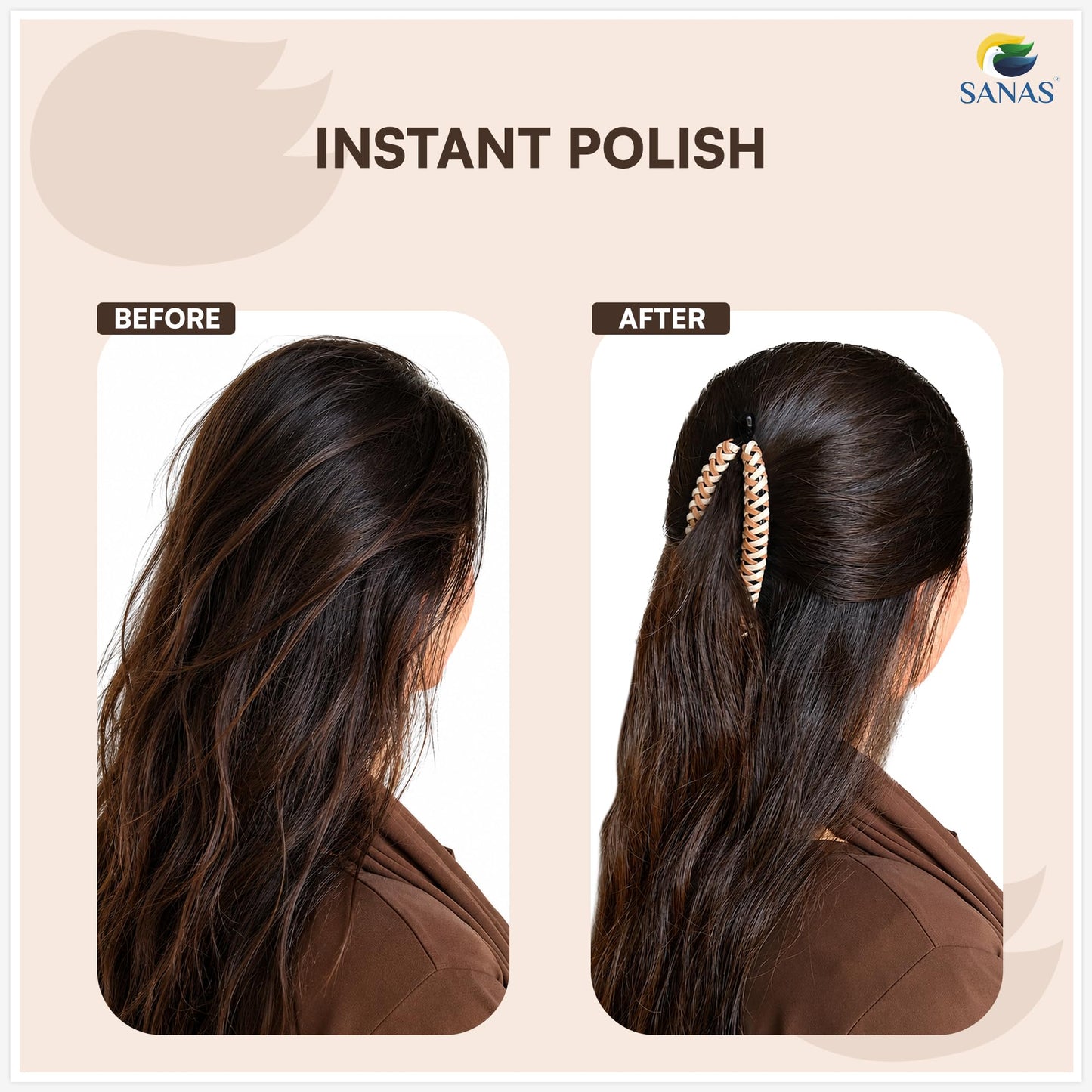 Banana Clip (2 Pcs) Banana Clips Wooven Banana Hair Clip Women & Girls Banana Clips Hair For Thick Hair Flat Hair Clips For Women Banana Clip For Curly Hair (2 Pcs) (Dark Brown & Light Brown)