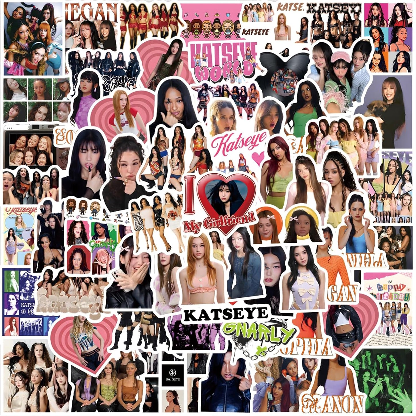 120 PCS Waterproof Vinyl Katseye Stickers | Pop Korean Girls Decals for Laptops, Water Bottles, Phones & More