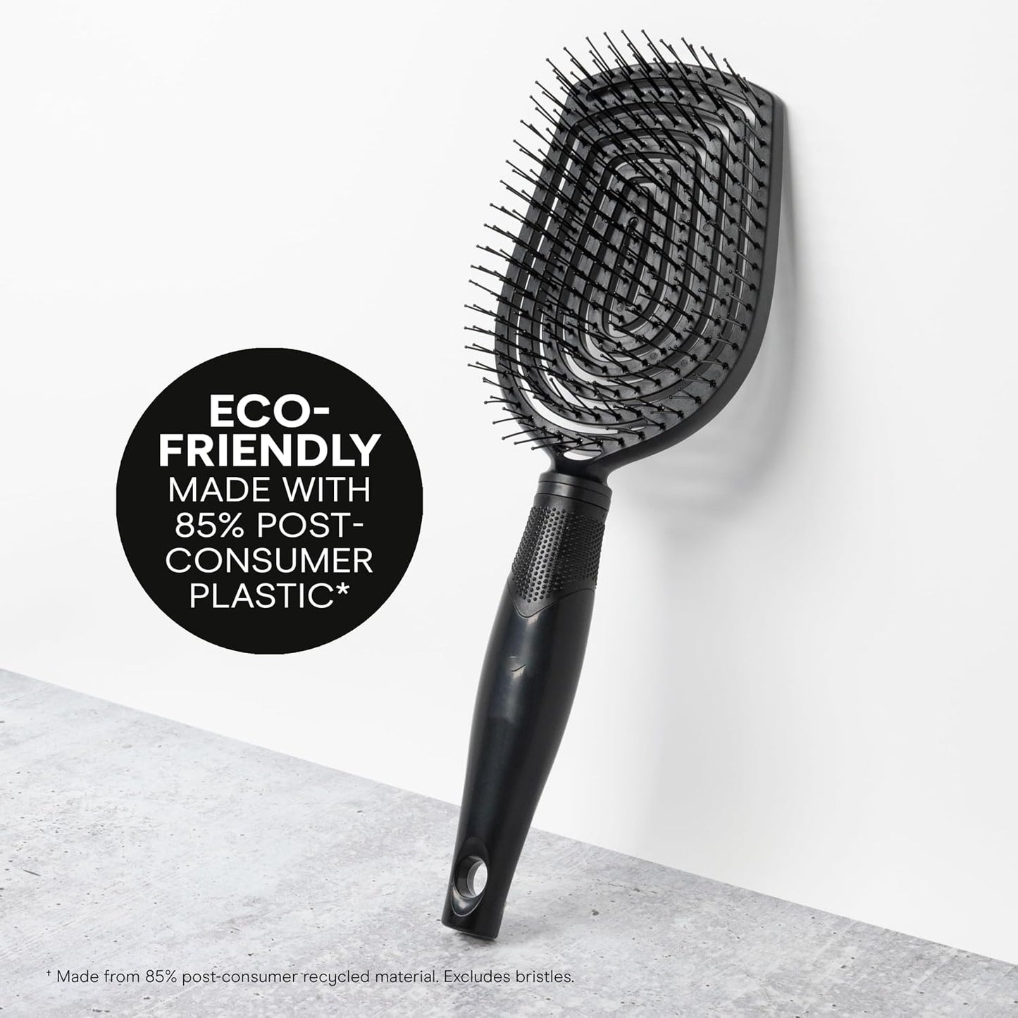 Conair Scalp Care Detangling Hairbrush | Curly Hair Brush & Scalp Massager for All Hair Types - Black Onyx